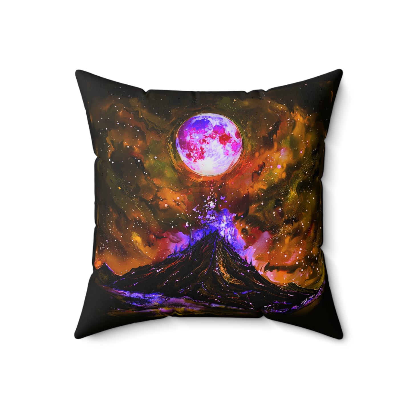 The Mystical Volcano Square Polyester Square Pillow