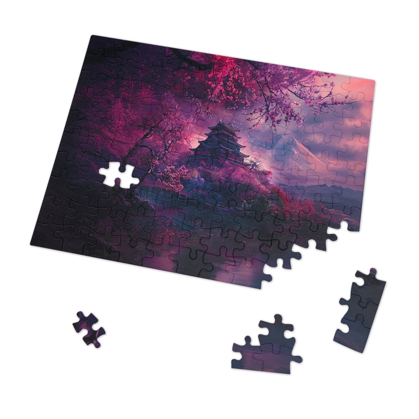 Japanese Cherry Blossum Castle Jigsaw Puzzle (30, 110, 252, 500,1000-Piece)