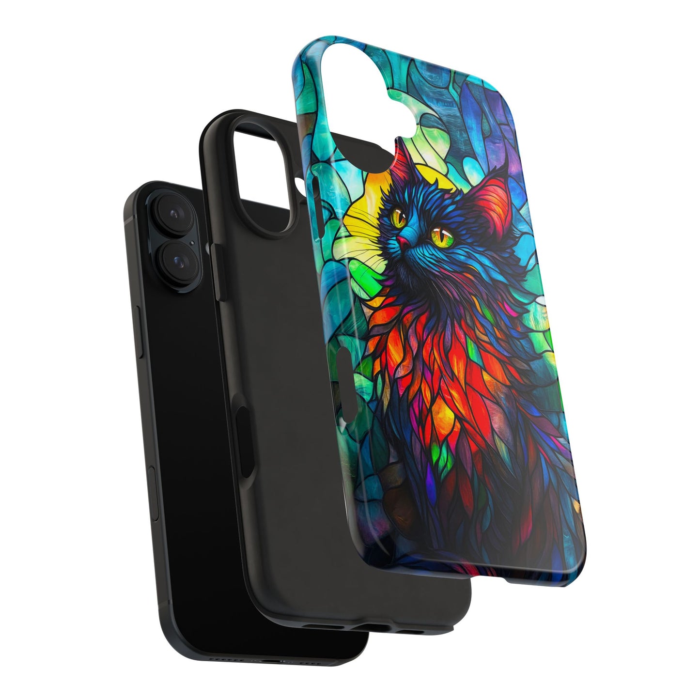 Stained Glass Cat Tough Phone Cases
