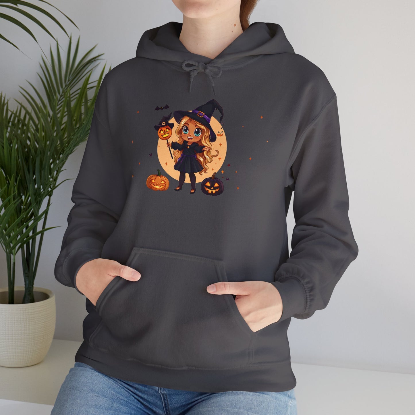 Cute Halloween Magician Girl Unisex Heavy Blend™ Hooded Sweatshirt