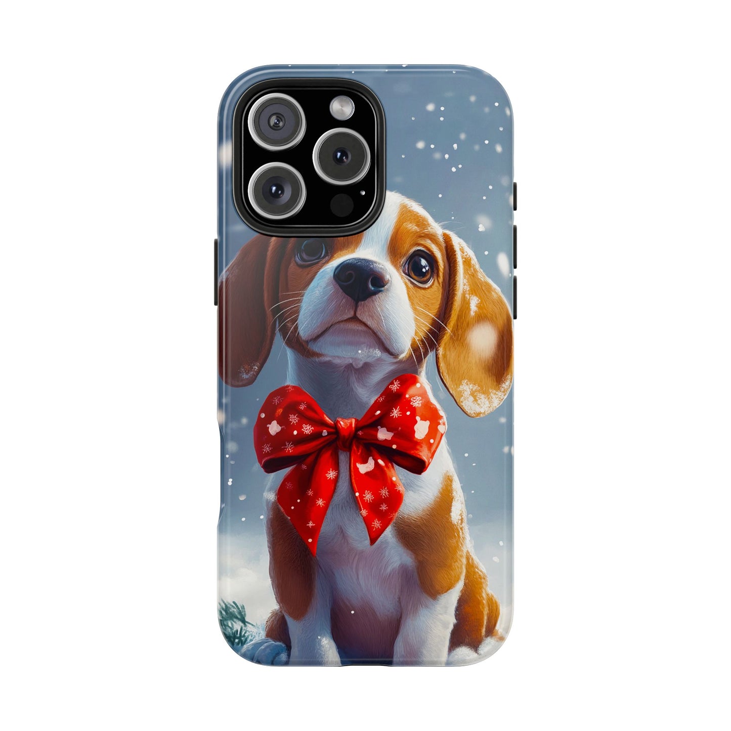 Snowy Cute Christmas Beagle Tough Phone Cases