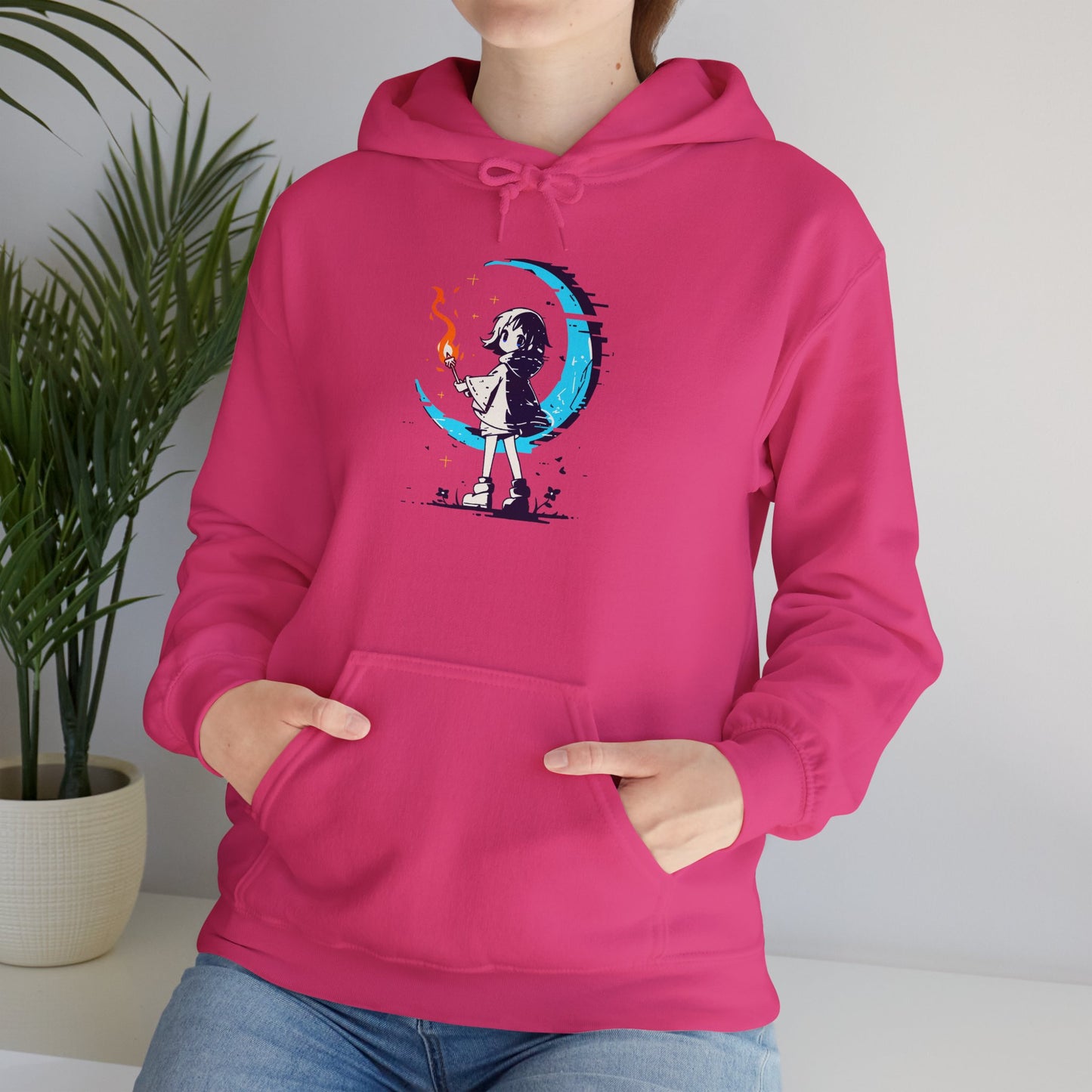 Fantasy Moon Girl Torchbearer Unisex Heavy Blend™ Hooded Sweatshirt