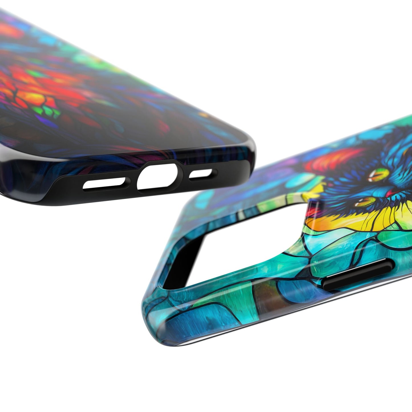 Stained Glass Cat Tough Phone Cases