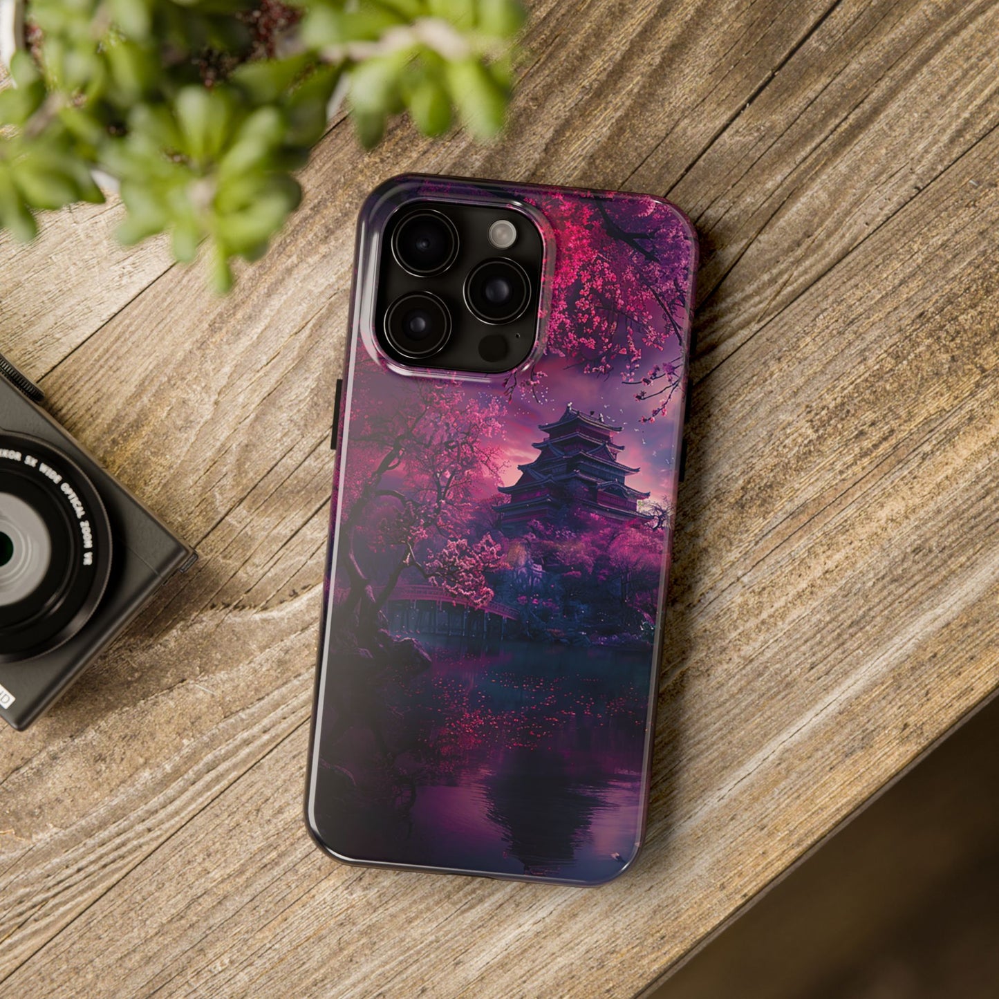 Japanese Cherry Blossum Castle Tough Phone Case iPhone Android