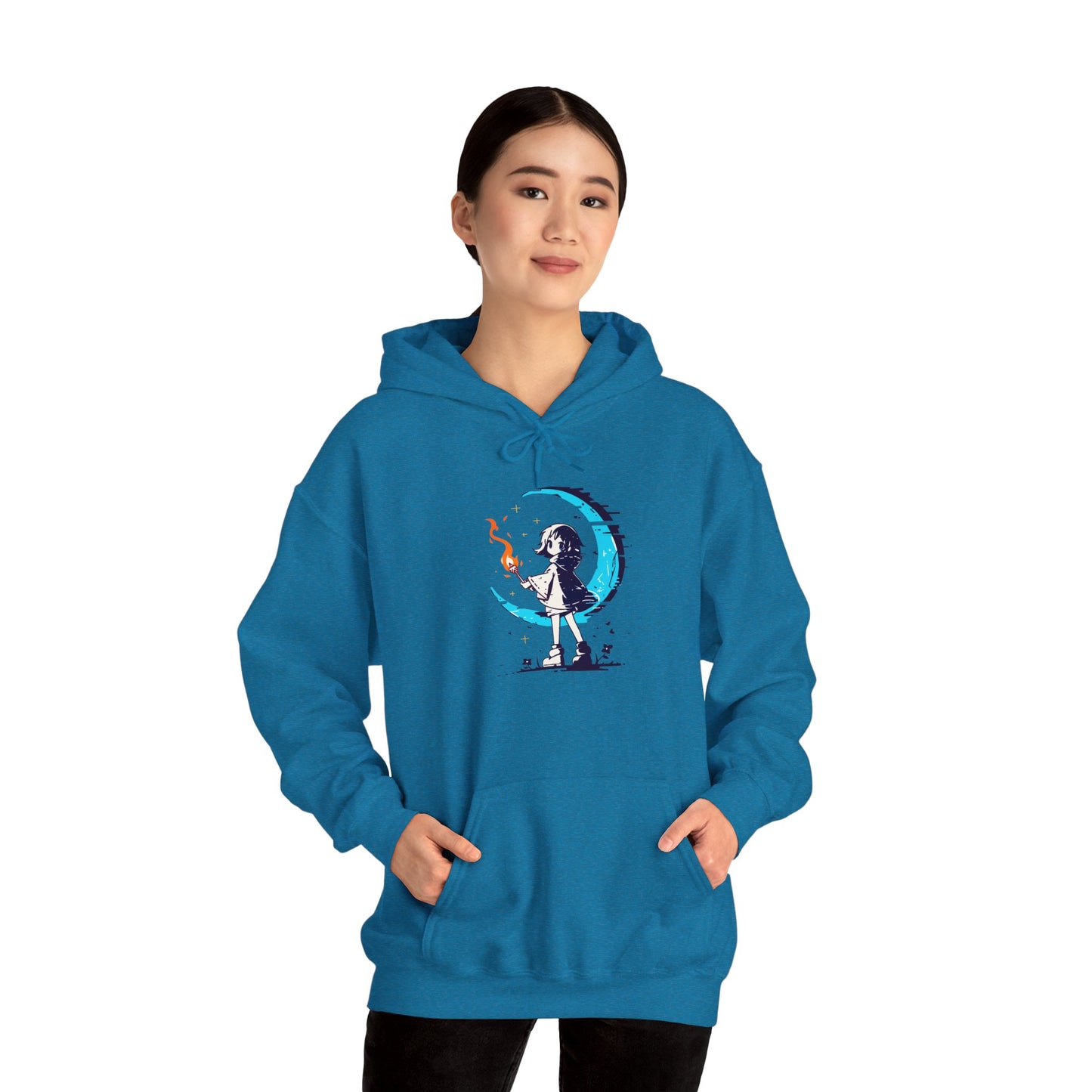 Fantasy Moon Girl Torchbearer Unisex Heavy Blend™ Hooded Sweatshirt