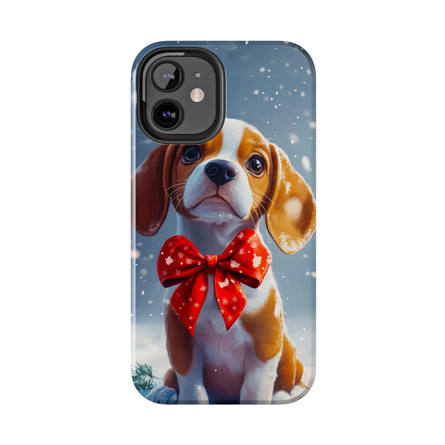 Snowy Cute Christmas Beagle Tough Phone Cases