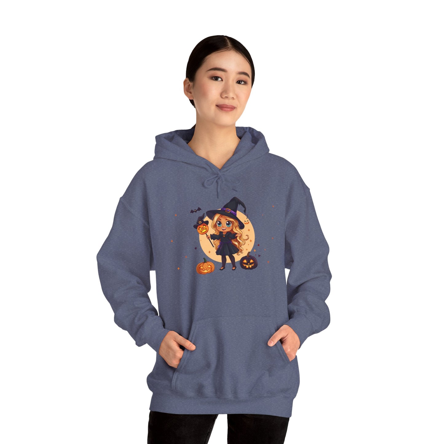 Cute Halloween Magician Girl Unisex Heavy Blend™ Hooded Sweatshirt