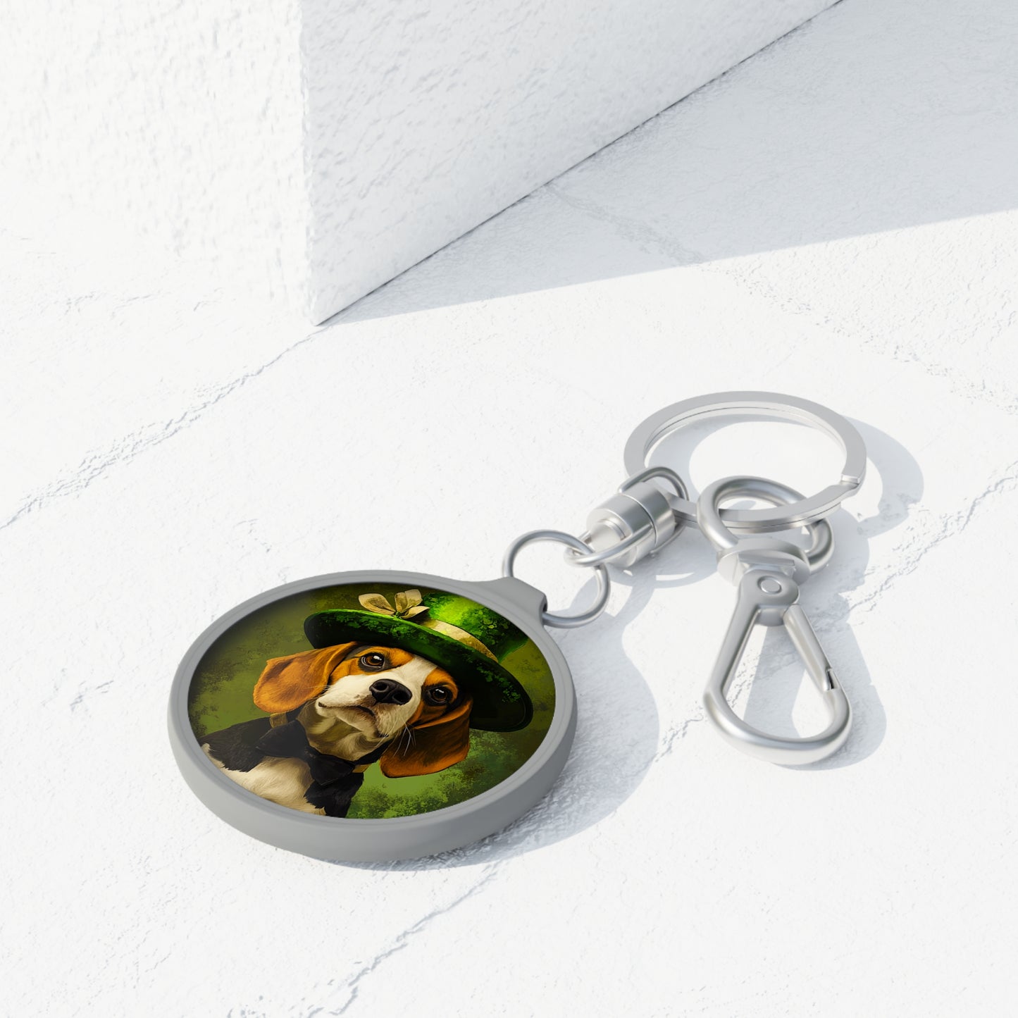 Saint Patrick's Day Theme Beagle Keyring Tag