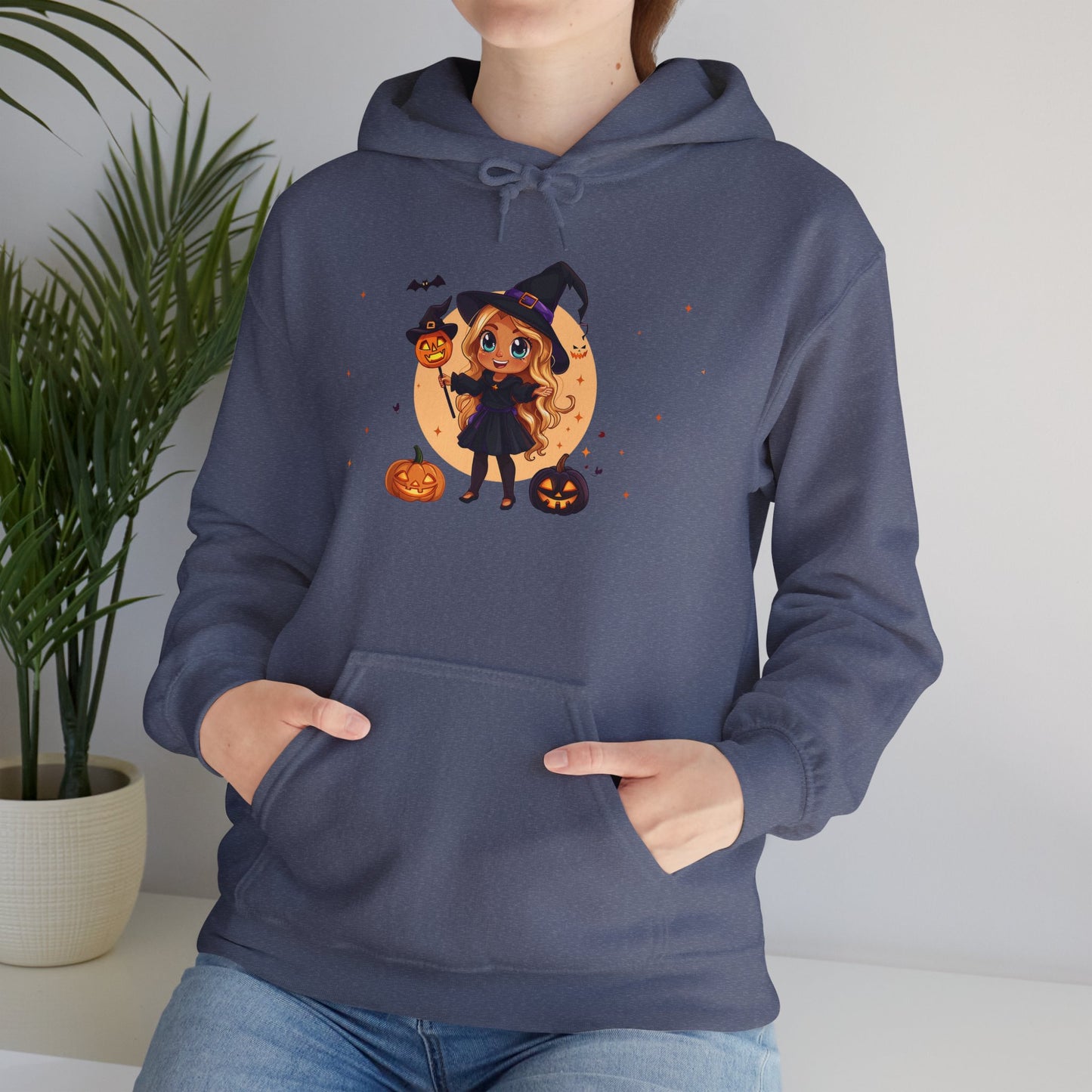 Cute Halloween Magician Girl Unisex Heavy Blend™ Hooded Sweatshirt