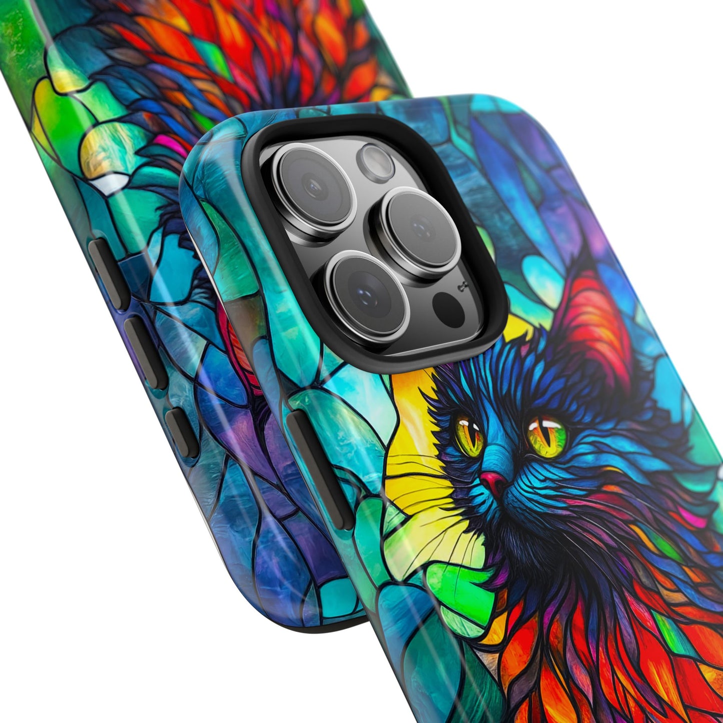Stained Glass Cat Tough Phone Cases