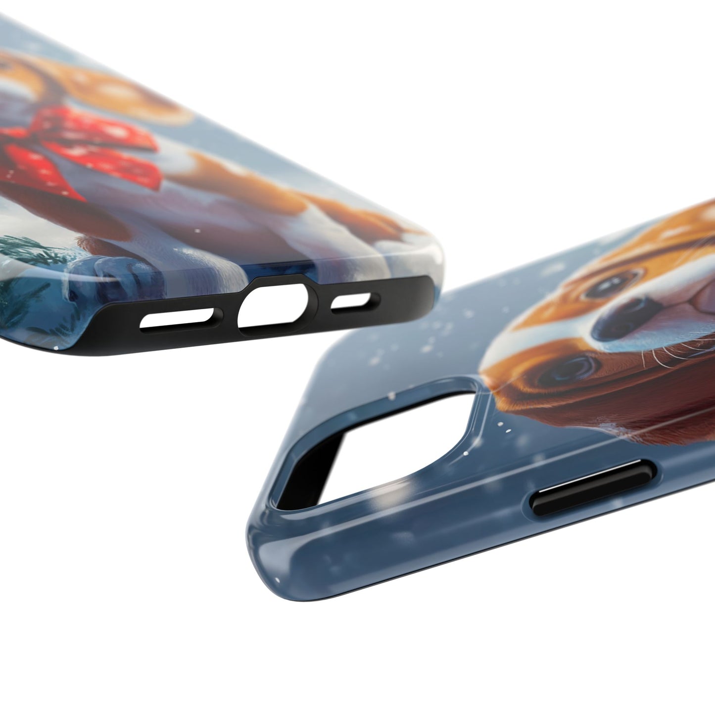 Snowy Cute Christmas Beagle Tough Phone Cases