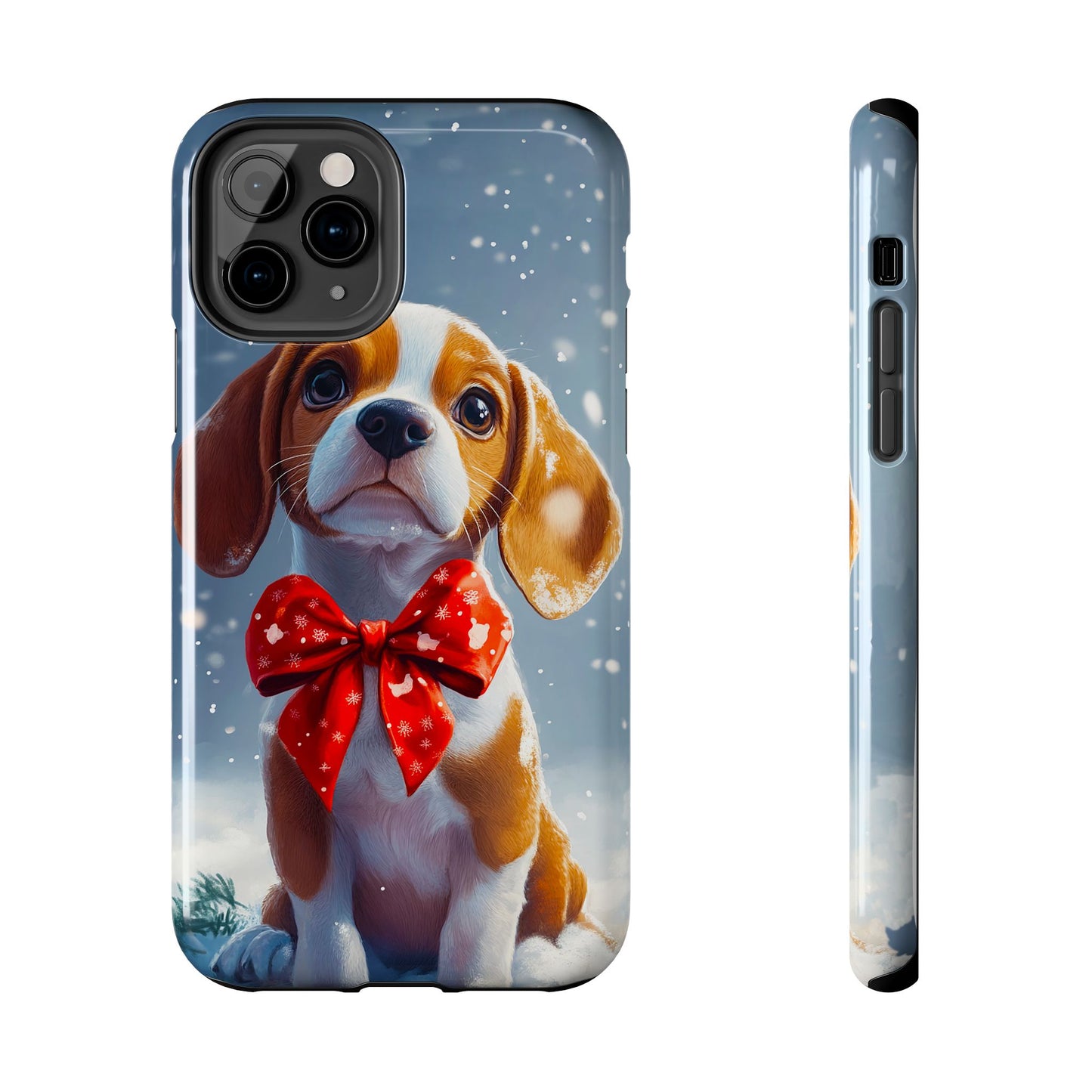 Snowy Cute Christmas Beagle Tough Phone Cases