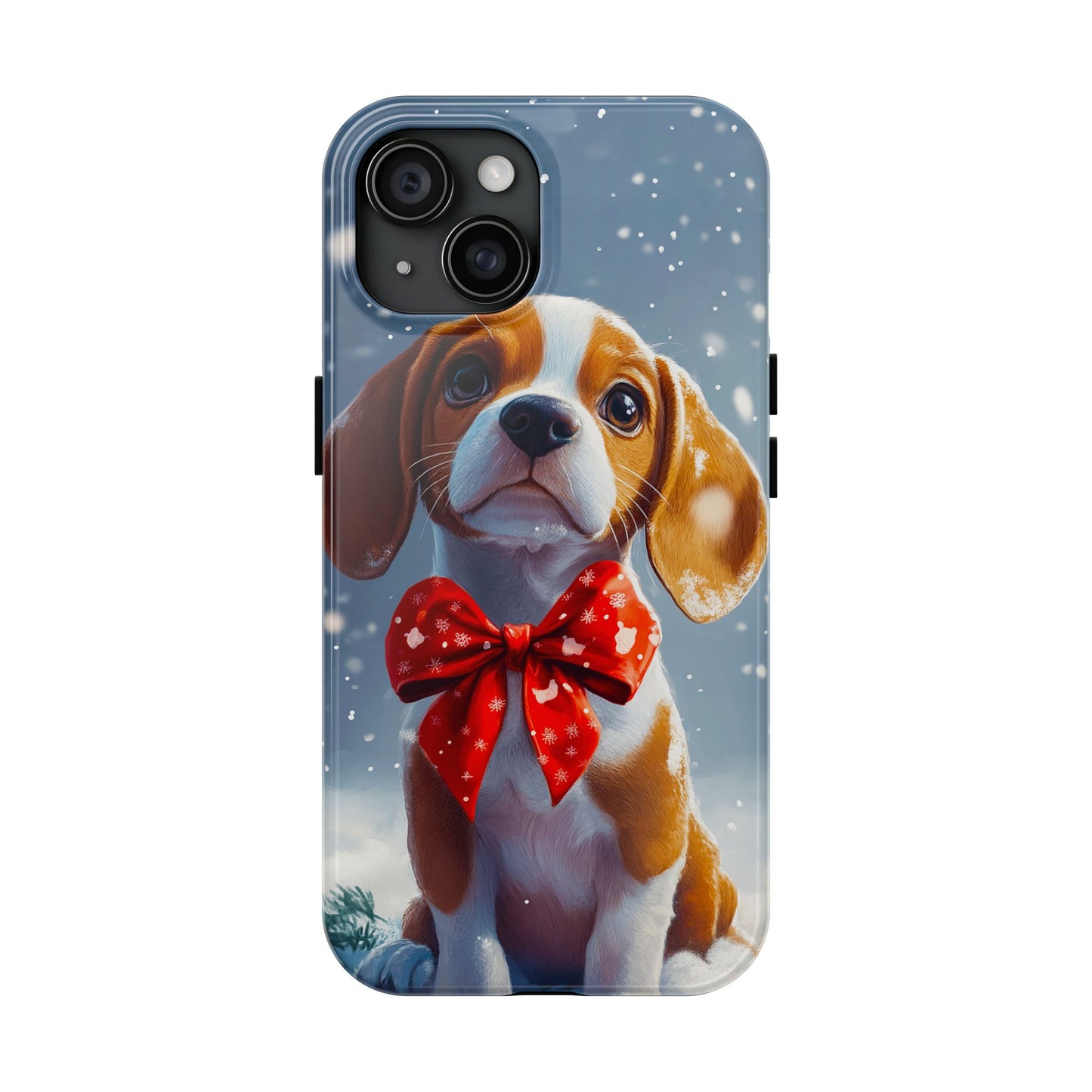 Snowy Cute Christmas Beagle Tough Phone Cases