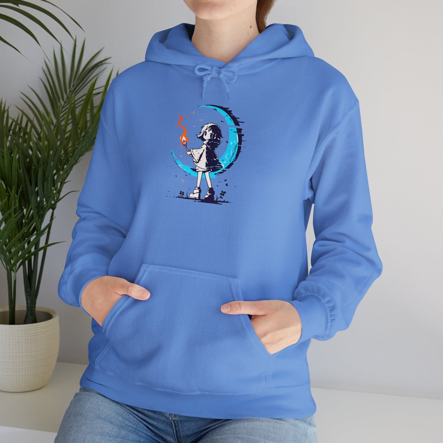 Fantasy Moon Girl Torchbearer Unisex Heavy Blend™ Hooded Sweatshirt
