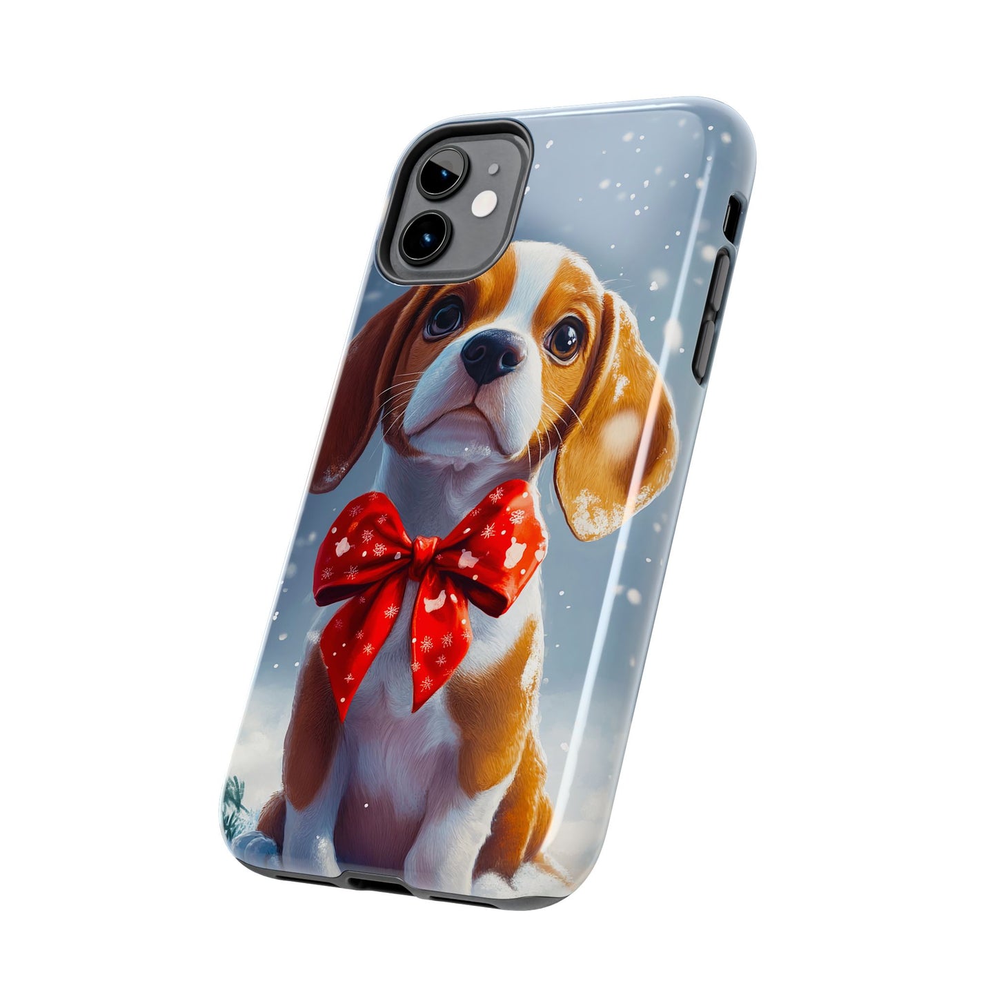 Snowy Cute Christmas Beagle Tough Phone Cases