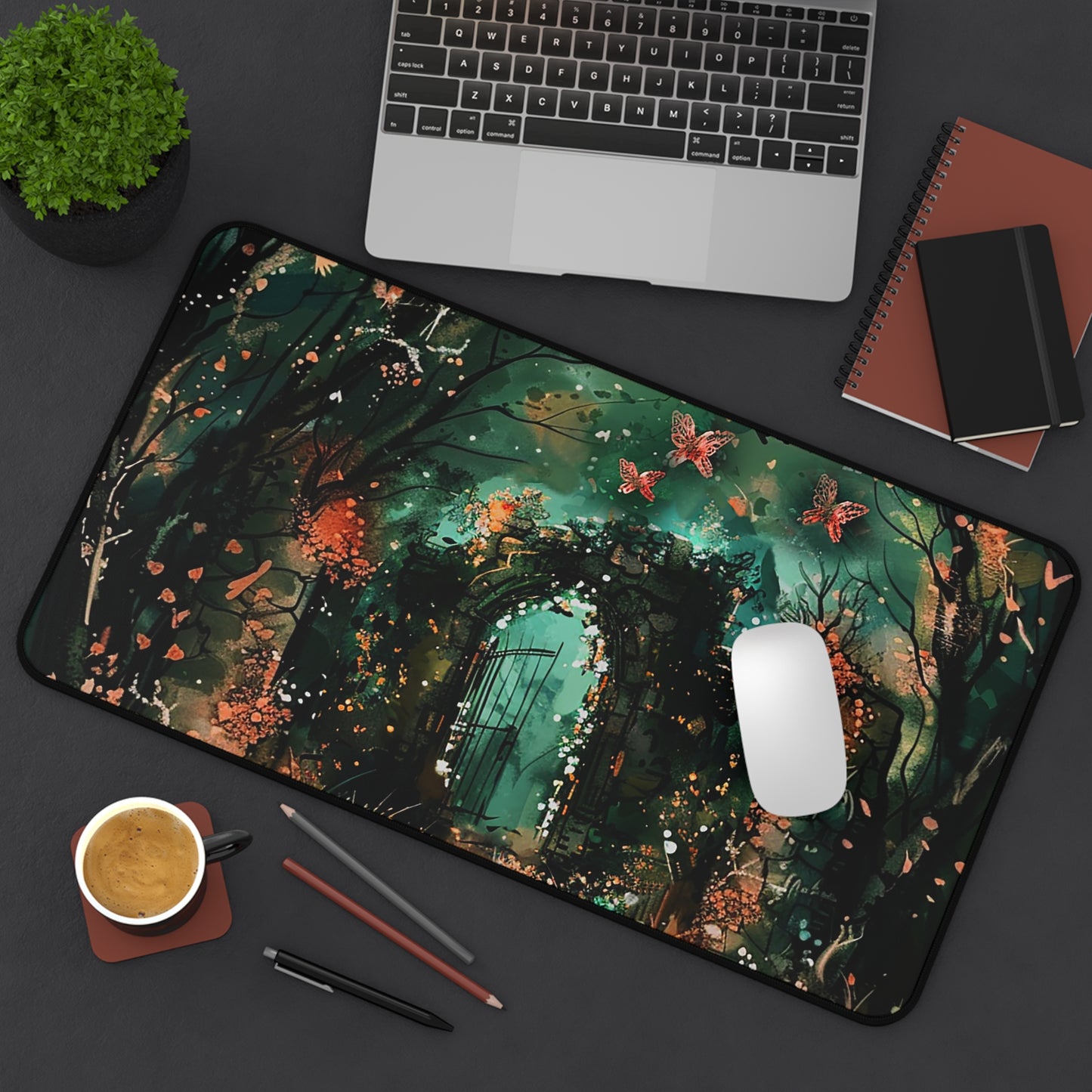 Lonely Ancient Fantasy Gate Desk Mat