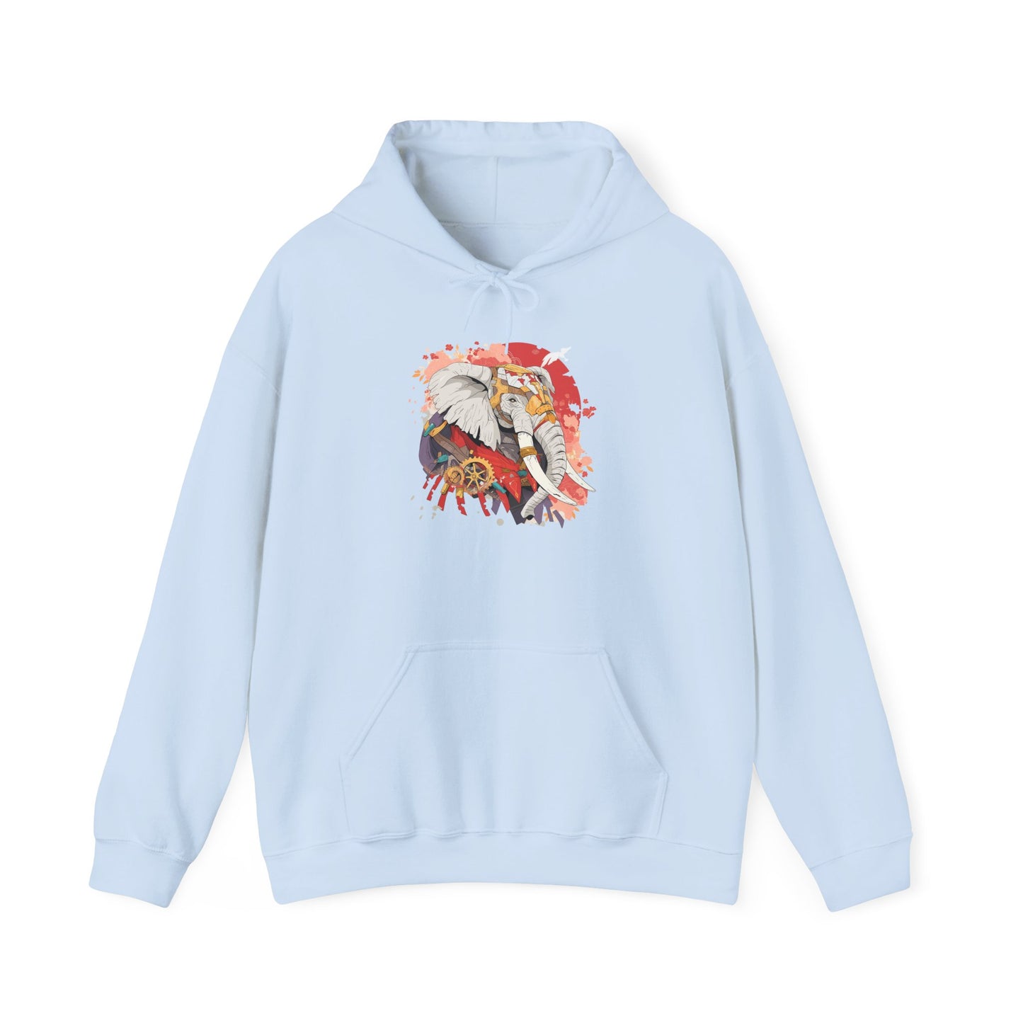 Steampunk Japanese Flowers Elephant Unisex Heavy Blend™ Hooded Sweatshirt