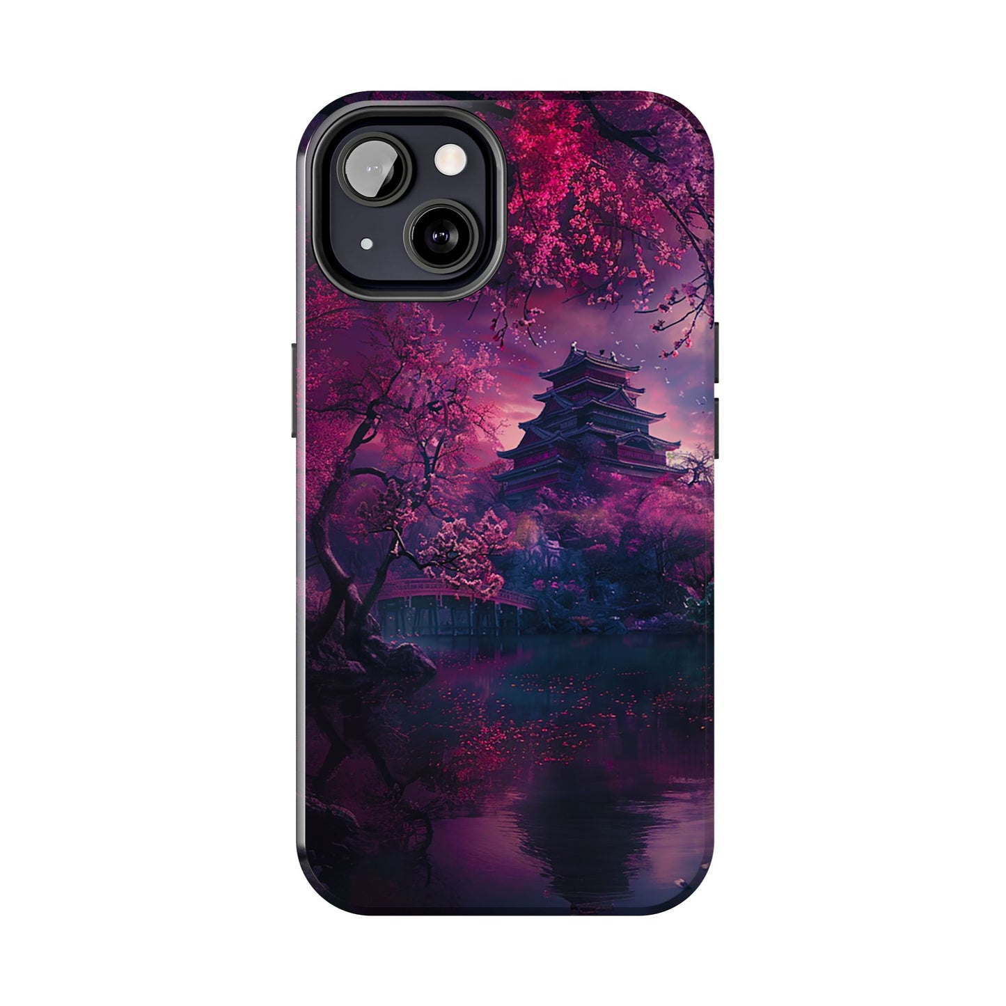 Japanese Cherry Blossum Castle Tough Phone Case iPhone Android