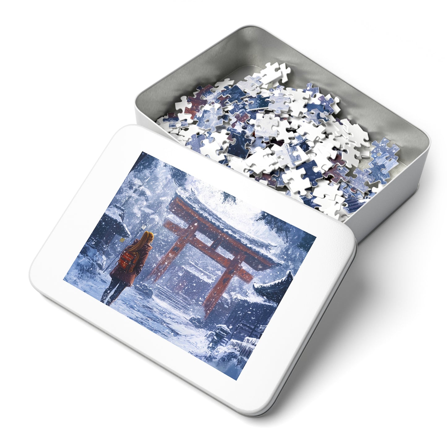 Dark Fantasy Snowy Tori Gate Jigsaw Puzzle (30, 110, 252, 500,1000-Piece)