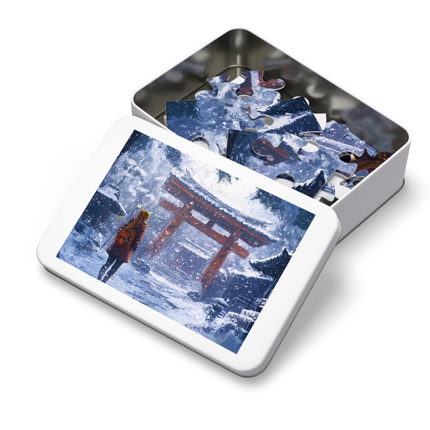Dark Fantasy Snowy Tori Gate Jigsaw Puzzle (30, 110, 252, 500,1000-Piece)