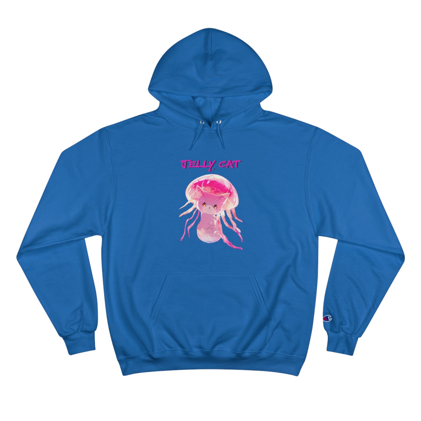 Cute Jellyfish Ghost Cat Hoodie - Pink Jellyfish Cat Design - Champion Pullover for Women & Men