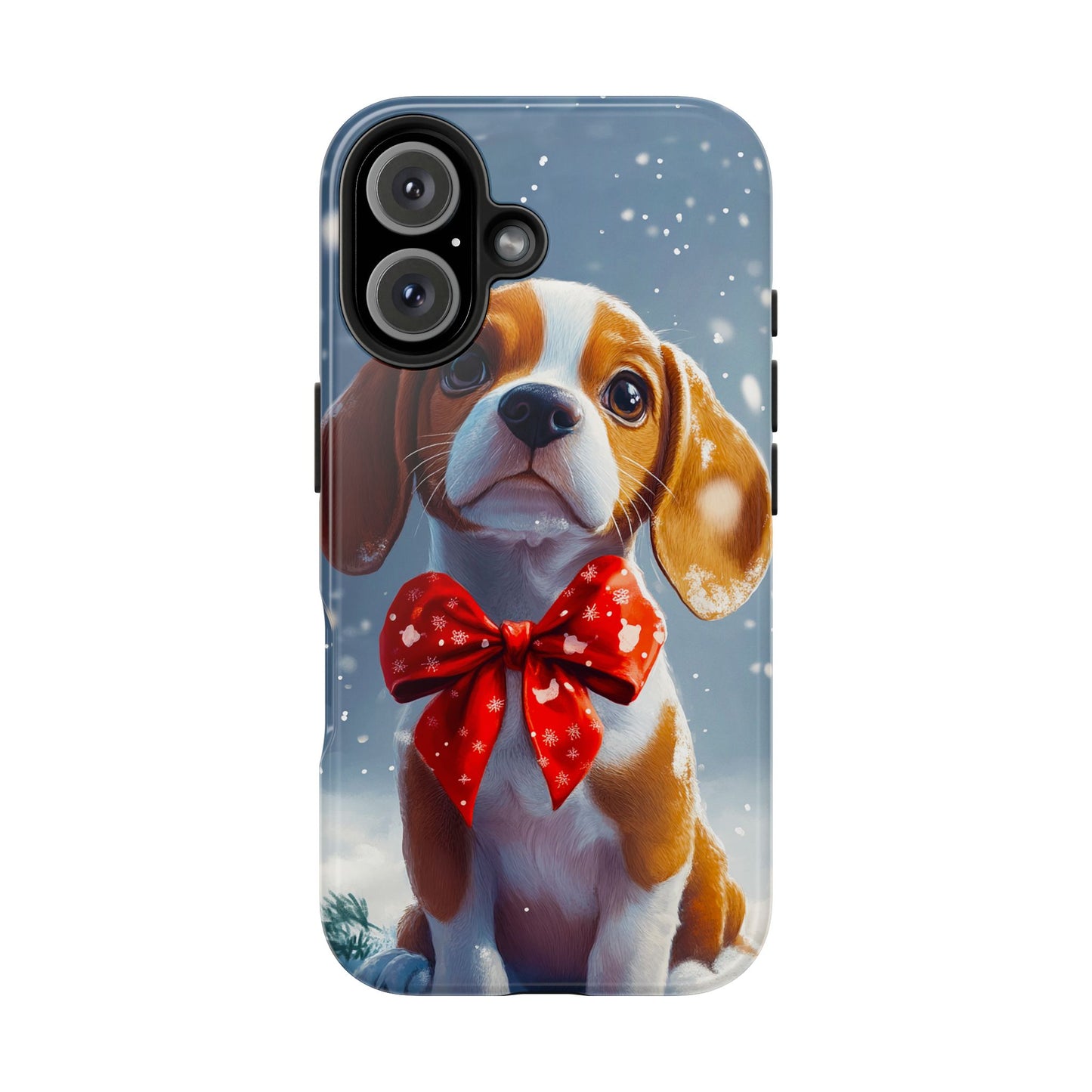 Snowy Cute Christmas Beagle Tough Phone Cases