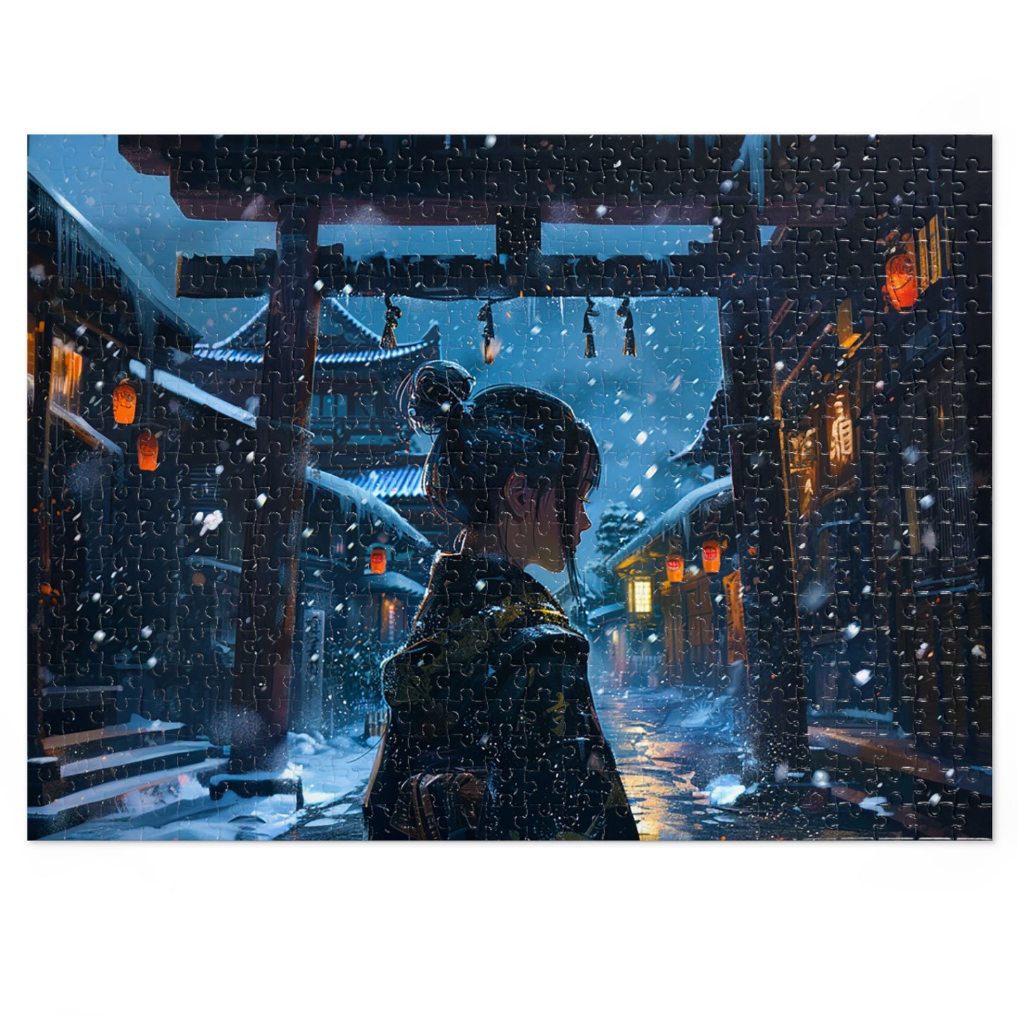 Snowy Japanese Village Jigsaw Puzzle (30, 110, 252, 500,1000-Piece)