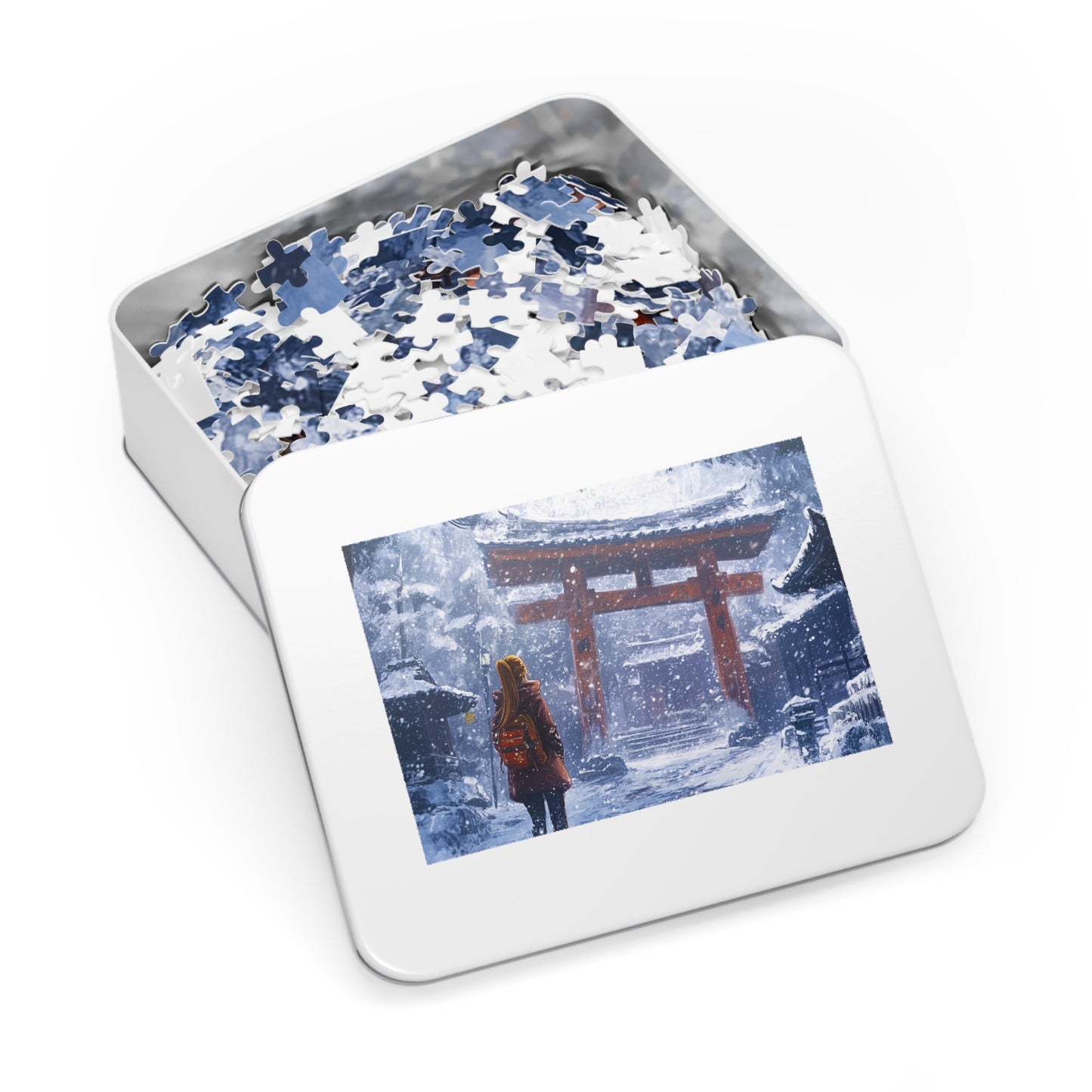 Dark Fantasy Snowy Tori Gate Jigsaw Puzzle (30, 110, 252, 500,1000-Piece)