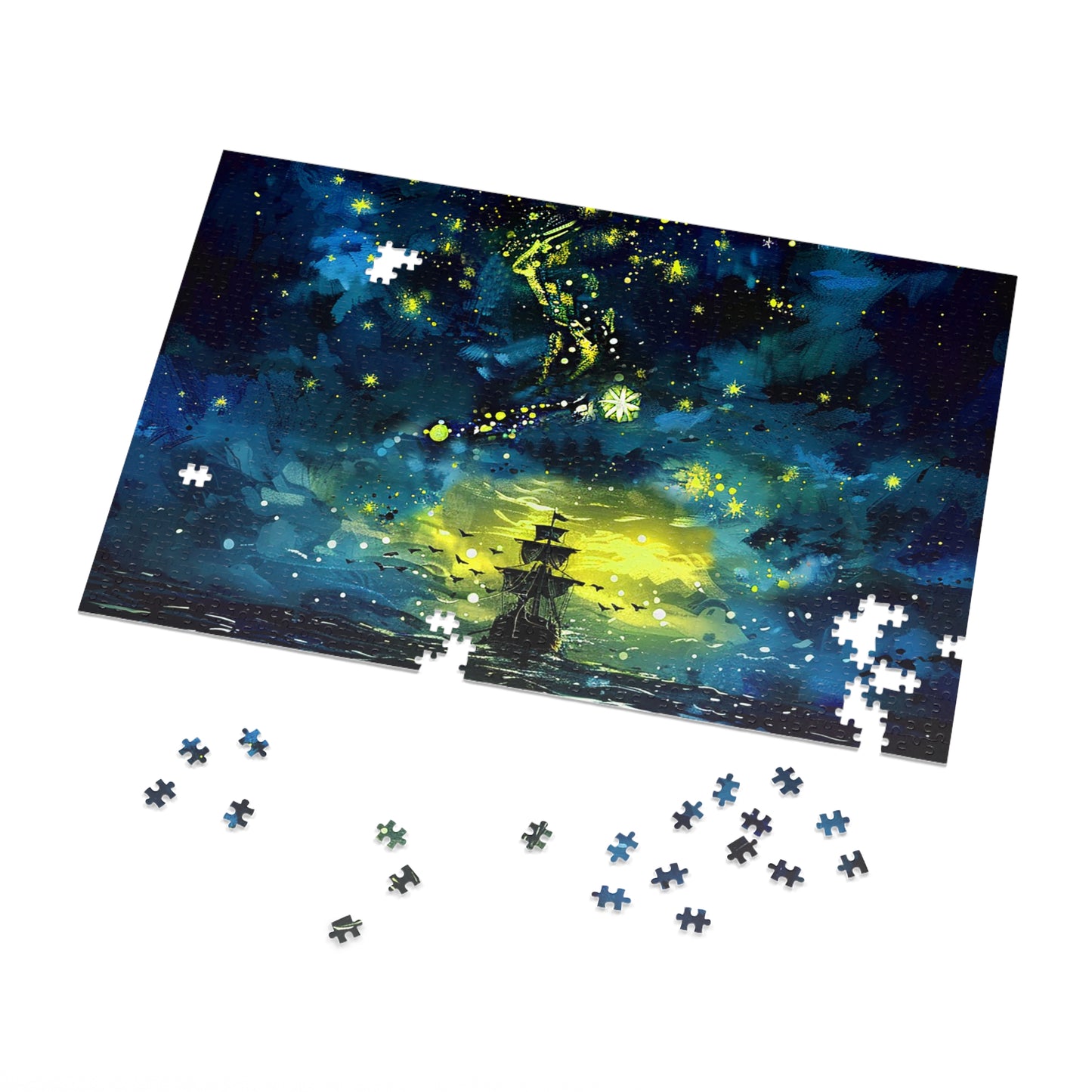 Starry Sky Lost Pirate Ship Jigsaw Puzzle (30, 110, 252, 500,1000-Piece)