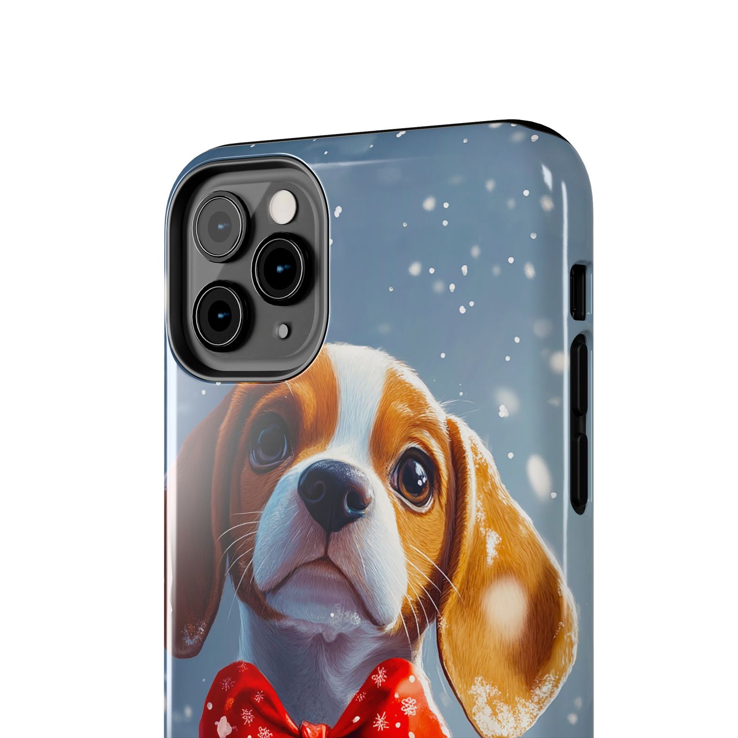 Snowy Cute Christmas Beagle Tough Phone Cases
