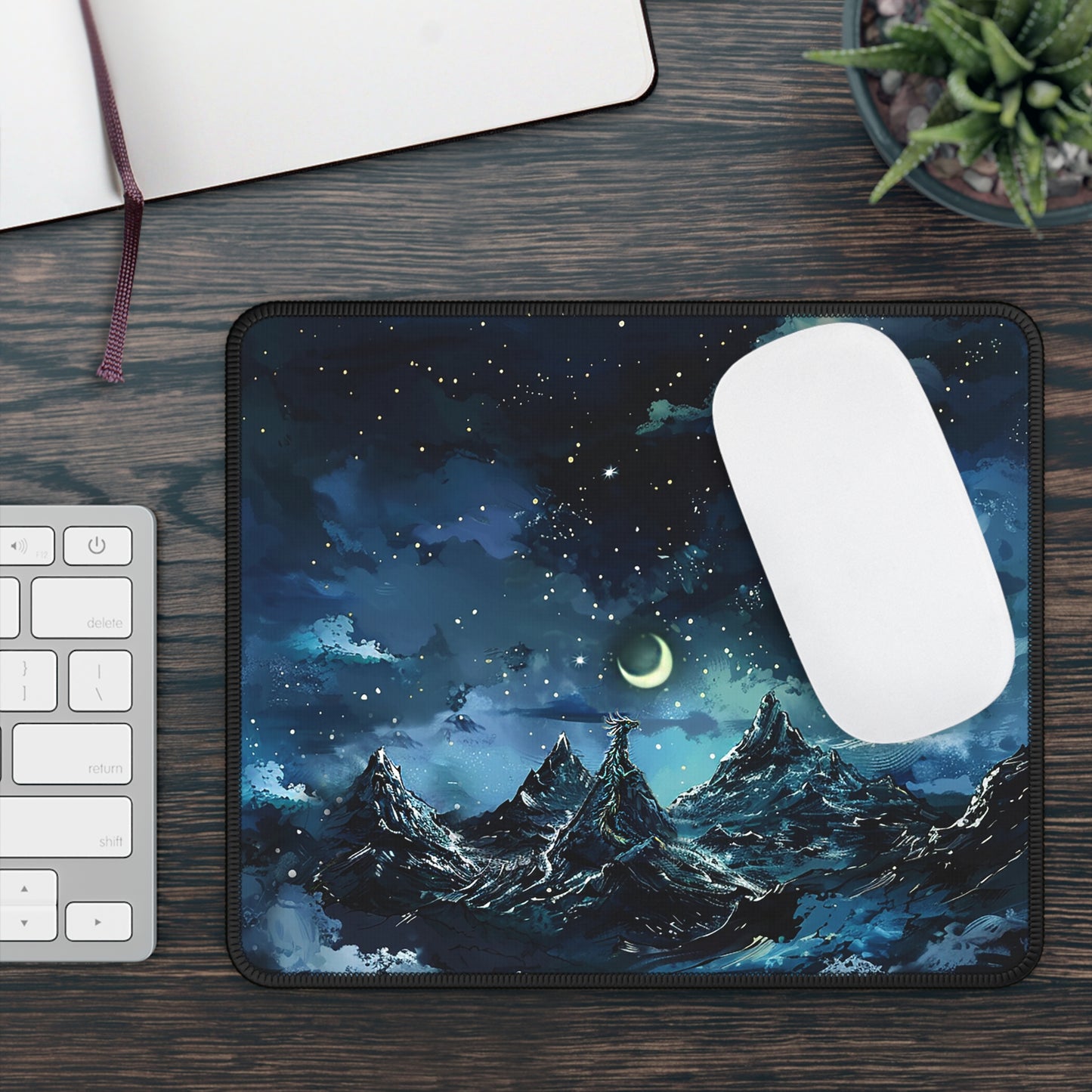 Fantasy Snowy Mountain Dragon Gaming Mouse Pad