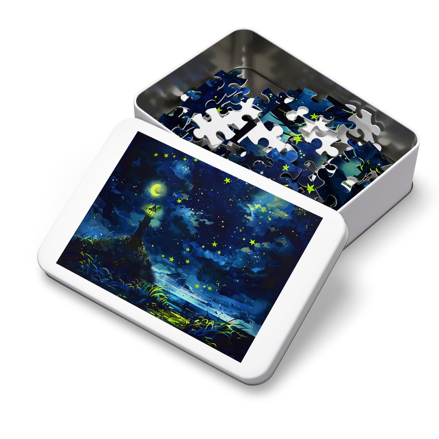 Moonlight Lighthouse Jigsaw Puzzle (30, 110, 252, 500,1000-Piece)