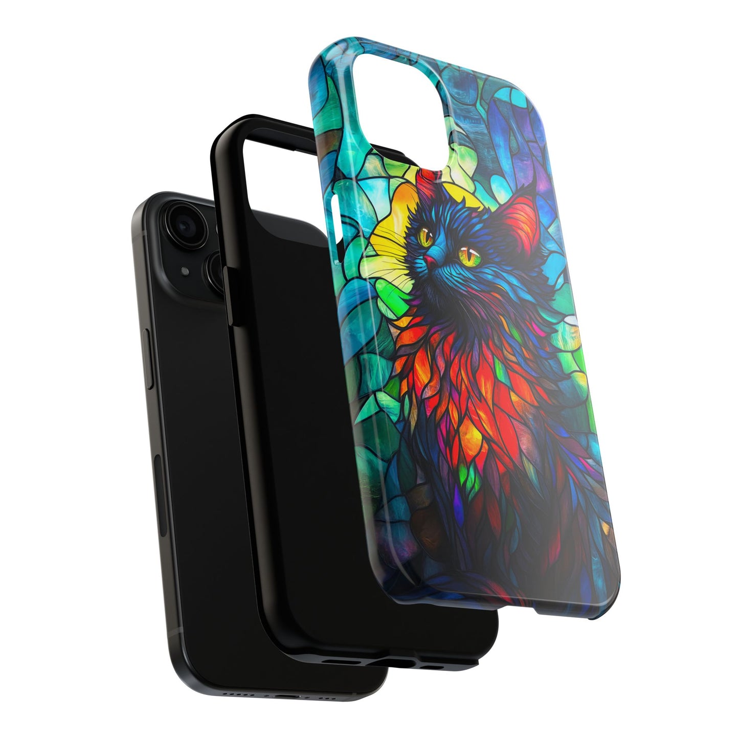 Stained Glass Cat Tough Phone Cases