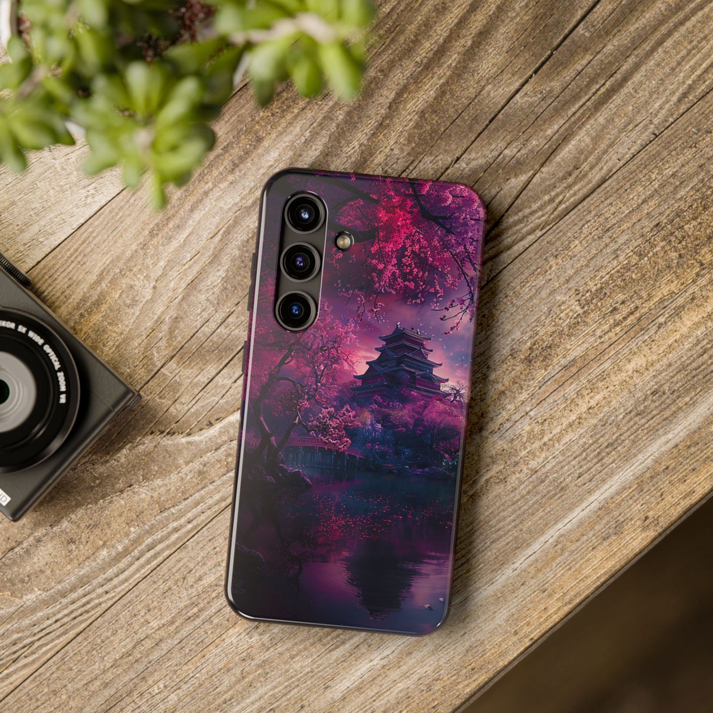 Japanese Cherry Blossum Castle Tough Phone Case iPhone Android