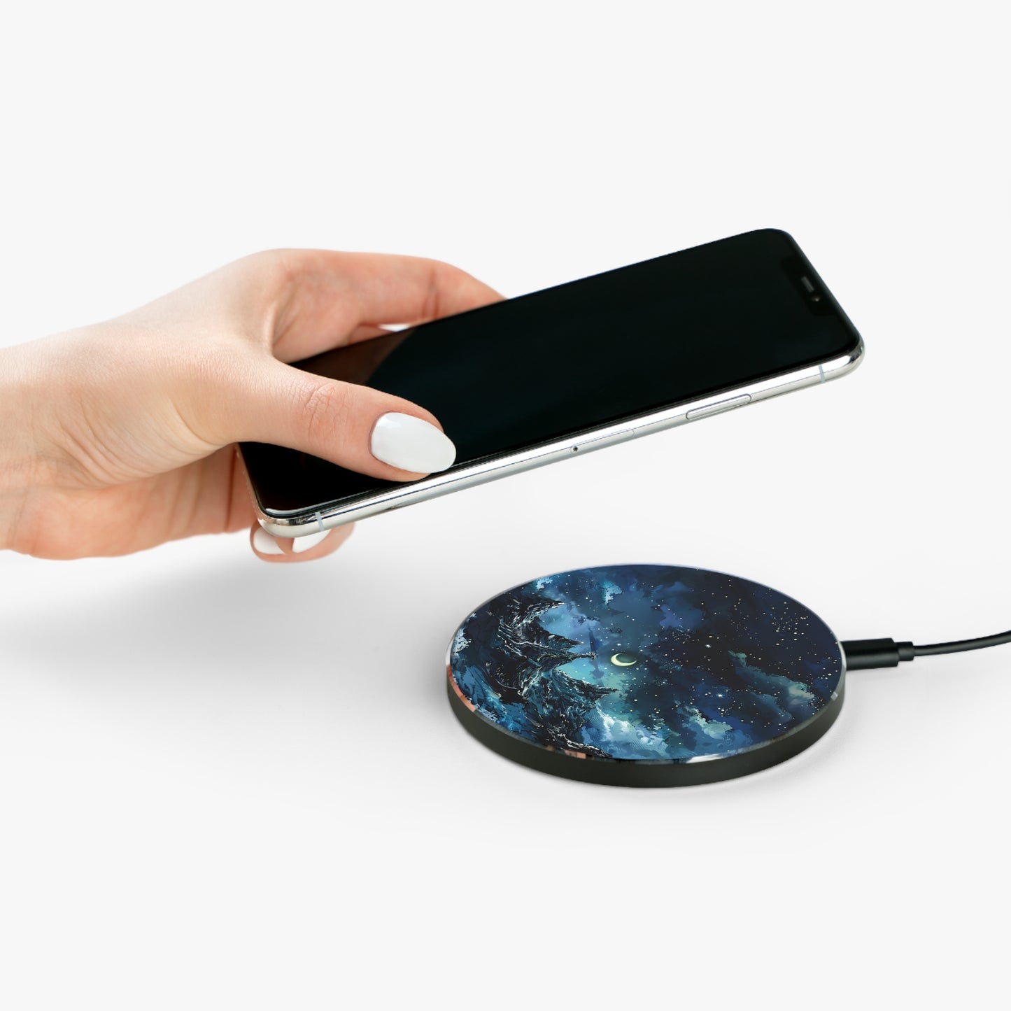 Fantasy Snowy Mountain Dragon Wireless Charger