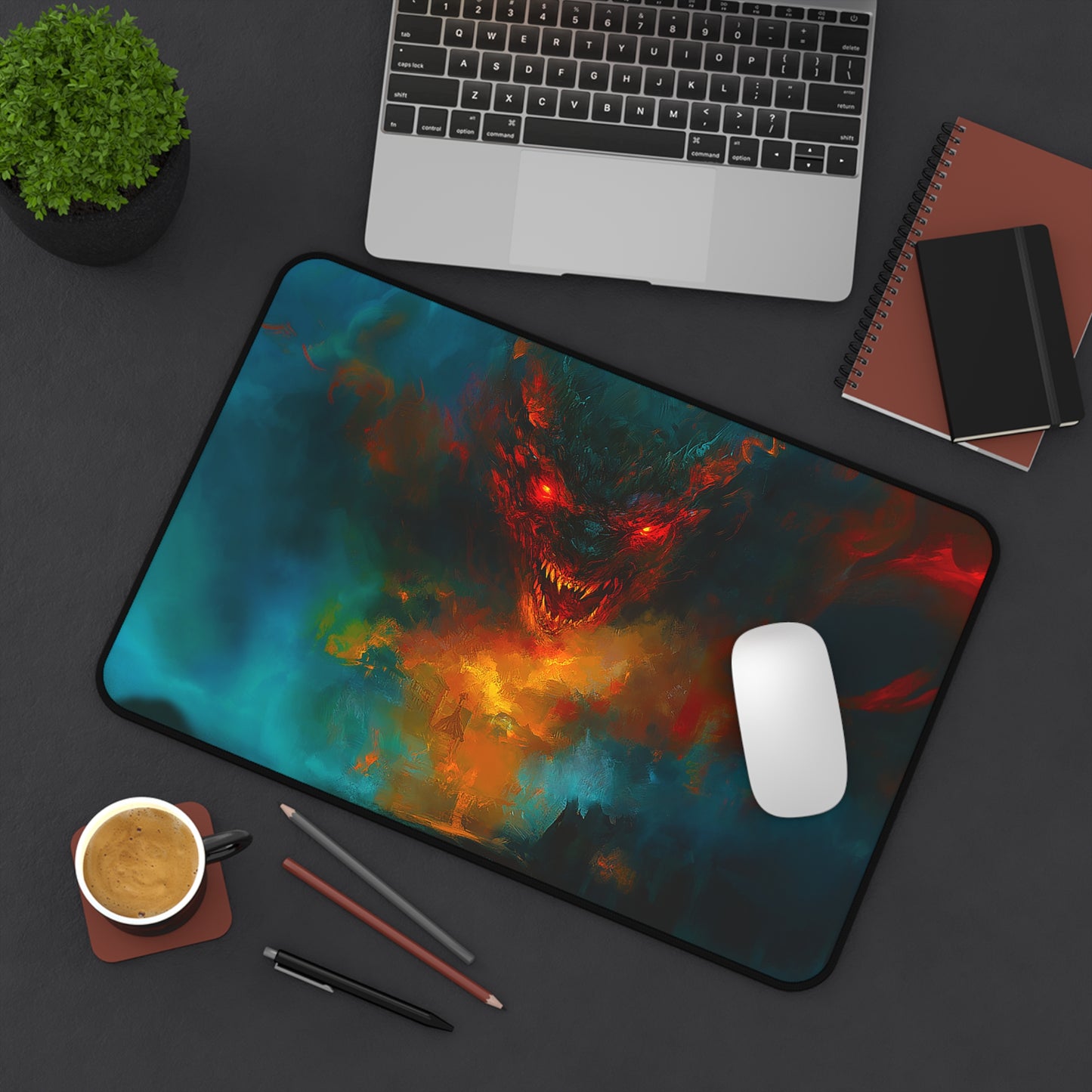 Scary Demon Horror Theme Desk Mat
