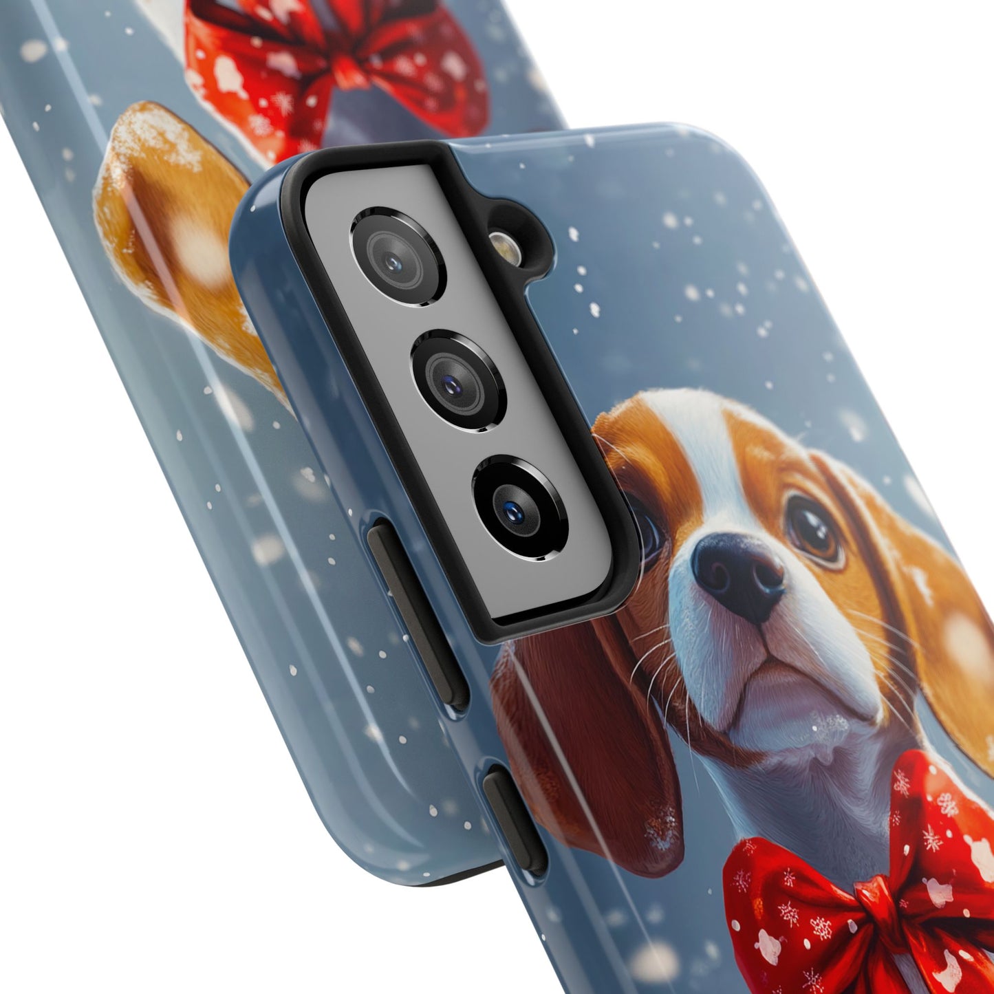 Snowy Cute Christmas Beagle Tough Phone Cases
