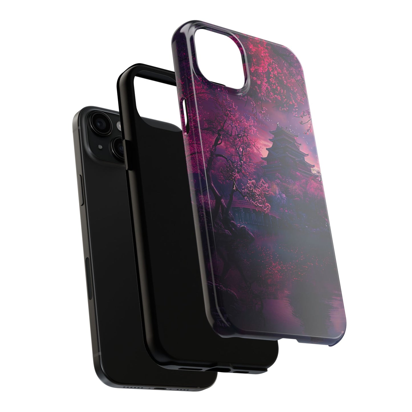 Japanese Cherry Blossum Castle Tough Phone Case iPhone Android