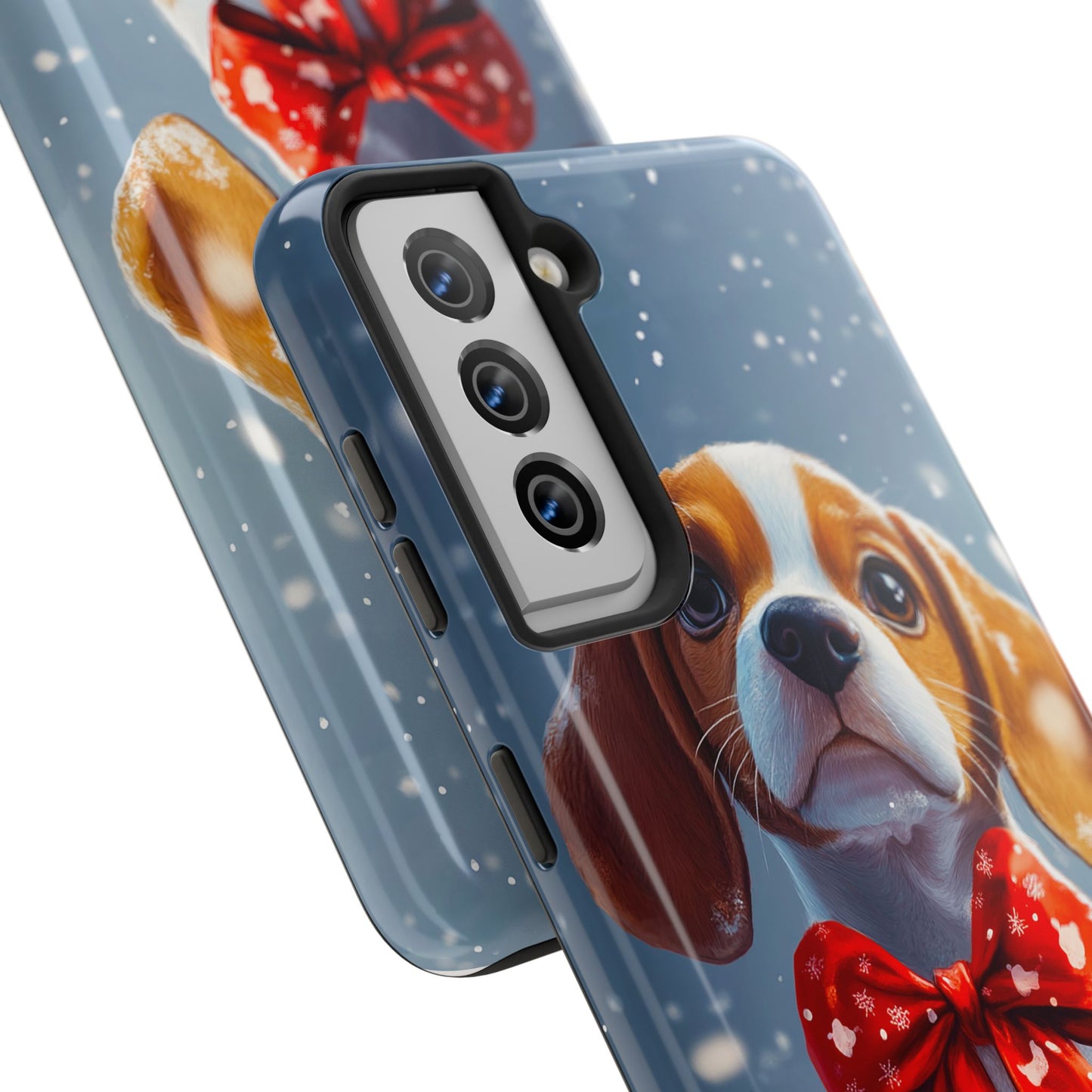 Snowy Cute Christmas Beagle Tough Phone Cases