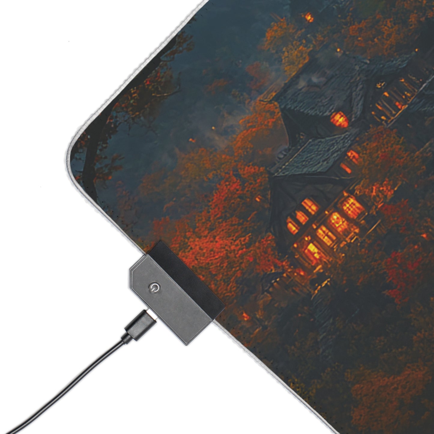 Autumn Fantasy Village LED Gaming Mouse Pad