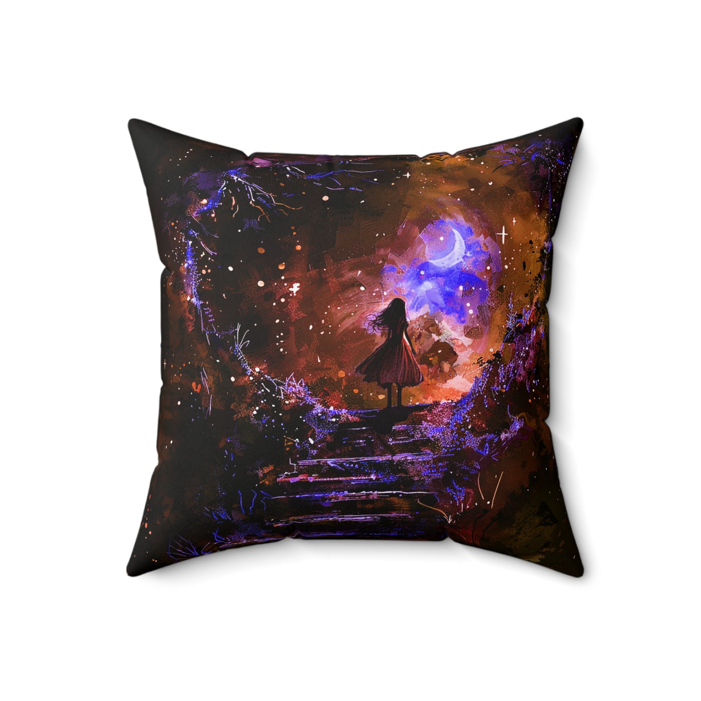 Fantasy Girl Portal Square Polyester Square Pillow
