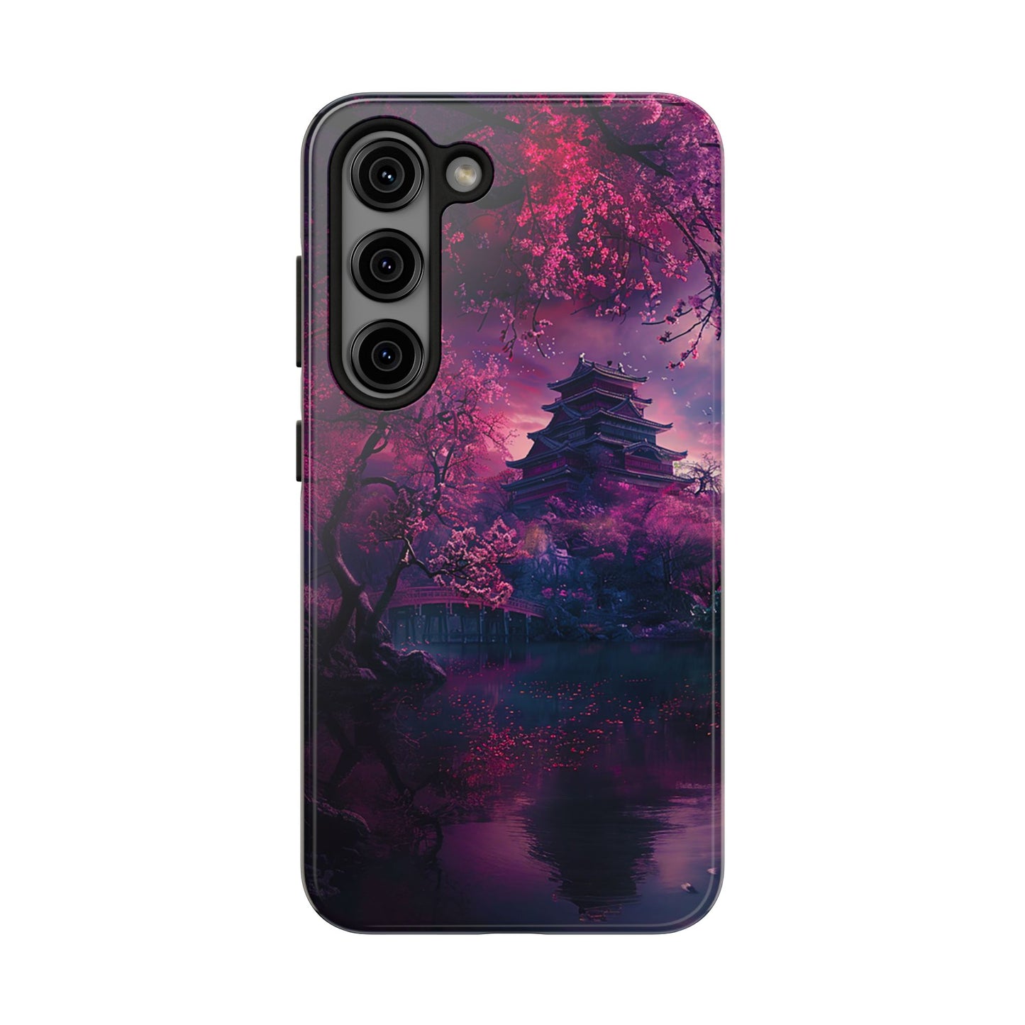 Japanese Cherry Blossum Castle Tough Phone Case iPhone Android