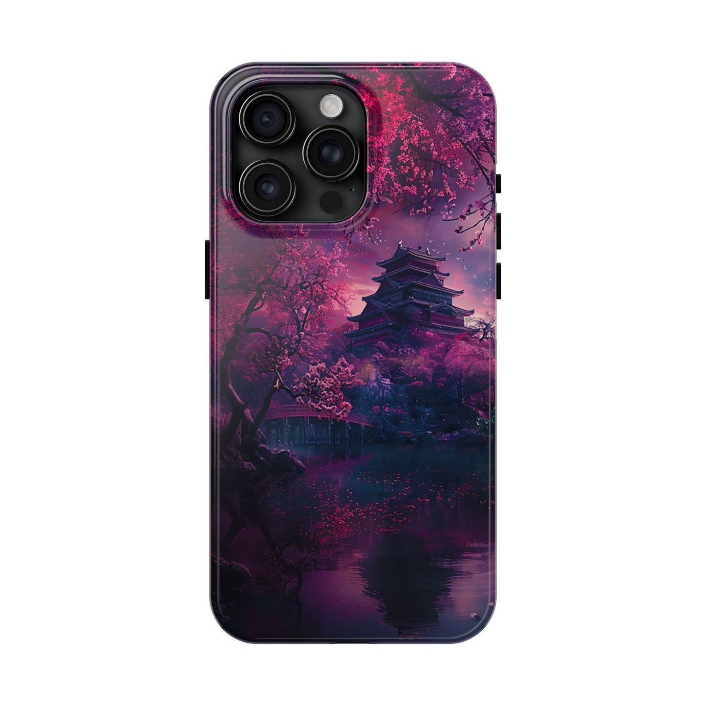 Japanese Cherry Blossum Castle Tough Phone Case iPhone Android