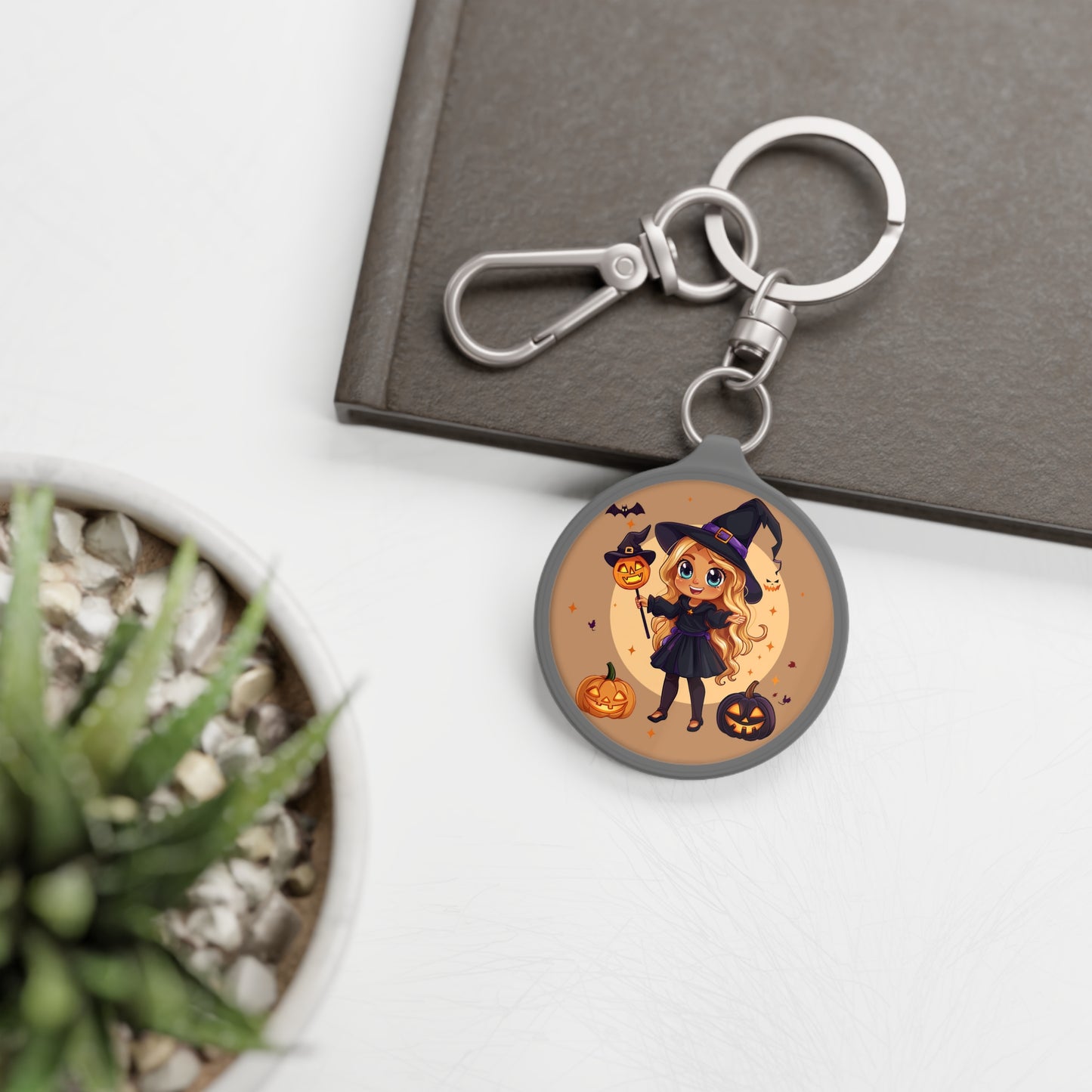 Cute Halloween Magician Girl Keyring Tag