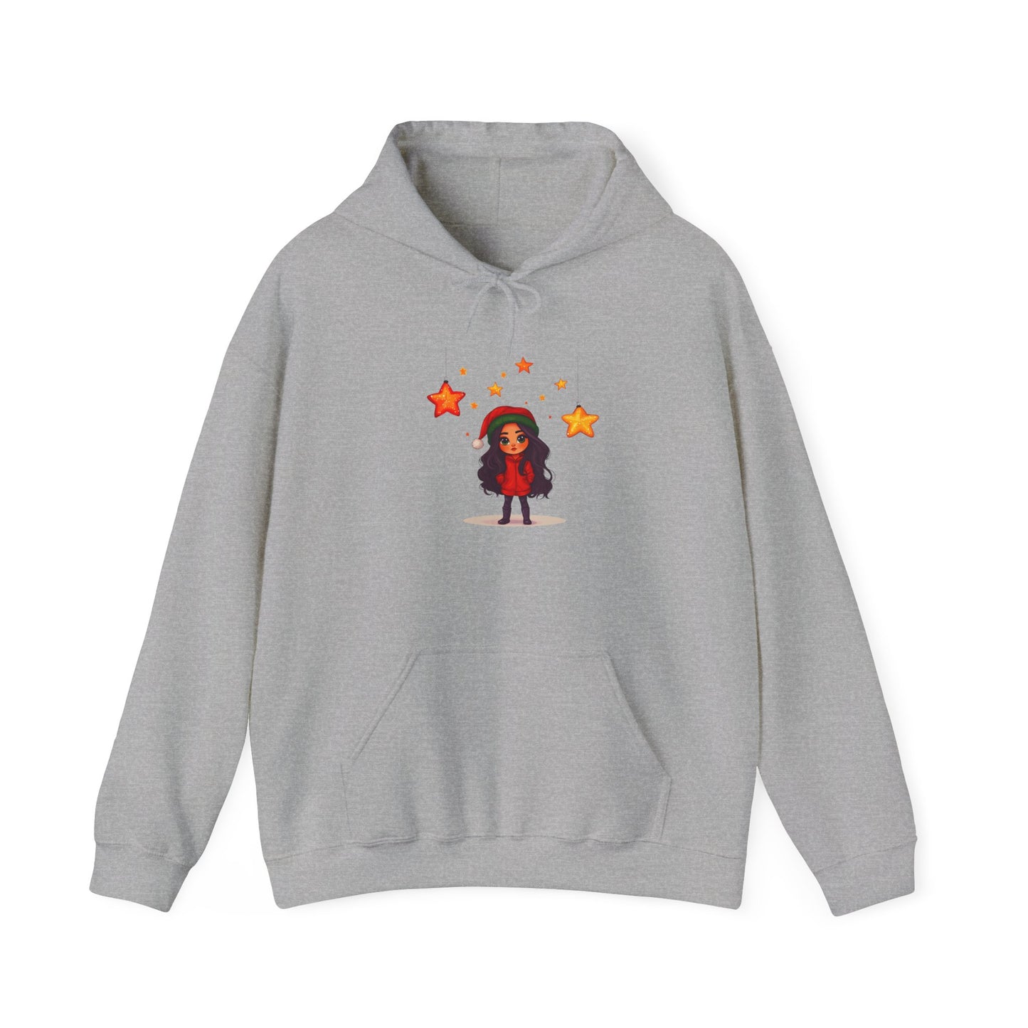Cute Christmas Starry Ornaments Girl Unisex Heavy Blend™ Hooded Sweatshirt