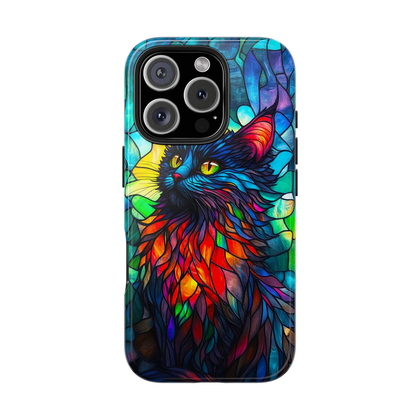 Stained Glass Cat Tough Phone Cases