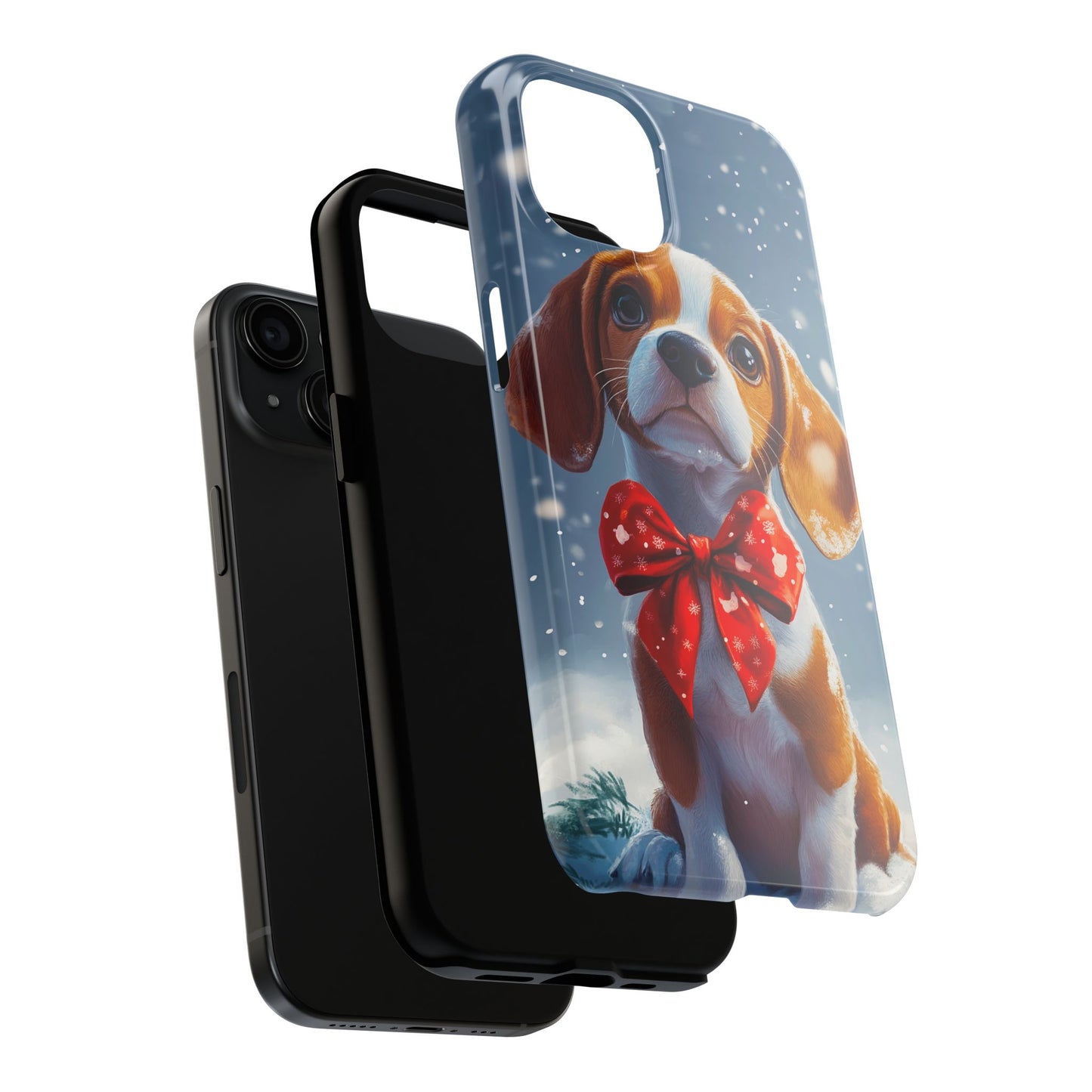 Snowy Cute Christmas Beagle Tough Phone Cases