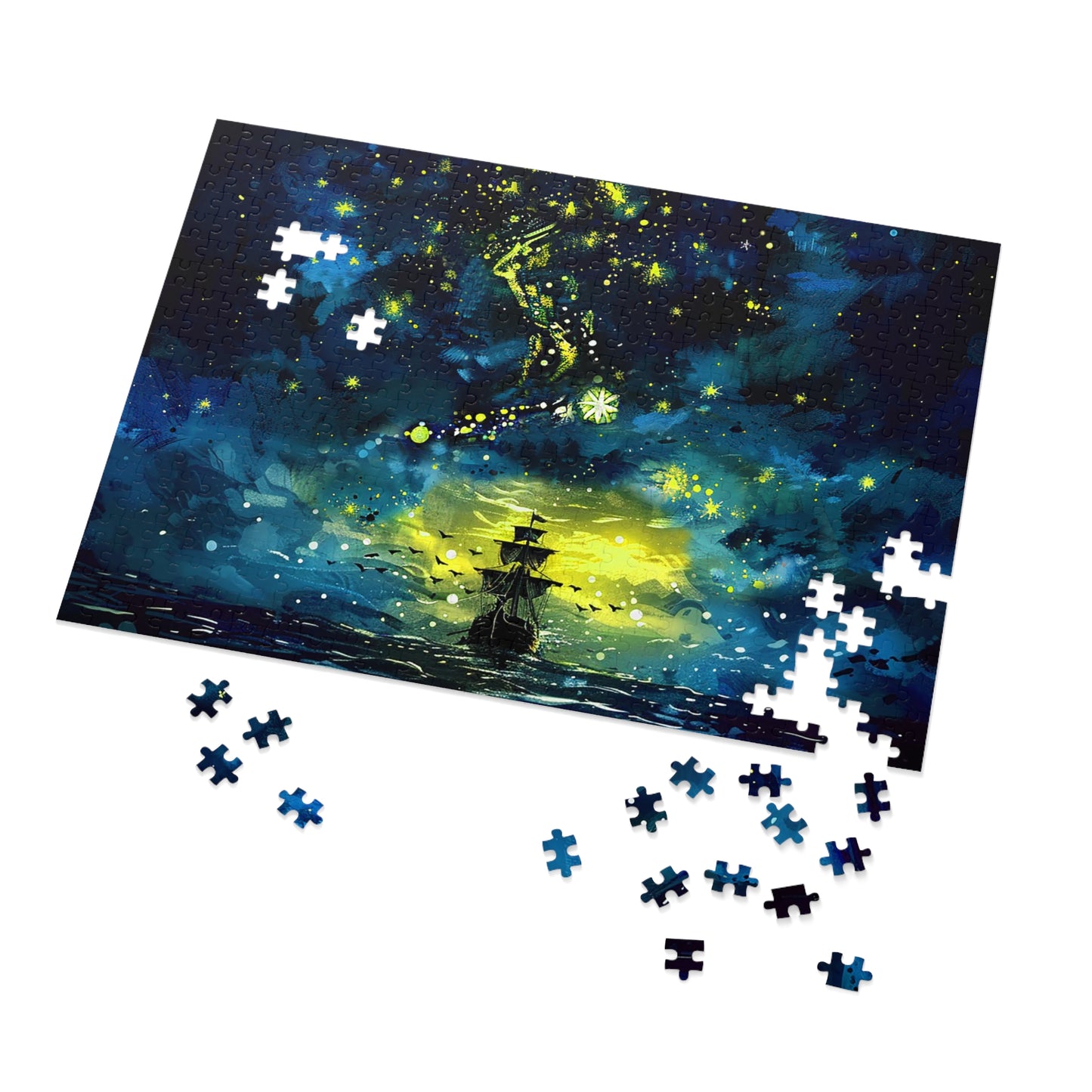 Starry Sky Lost Pirate Ship Jigsaw Puzzle (30, 110, 252, 500,1000-Piece)