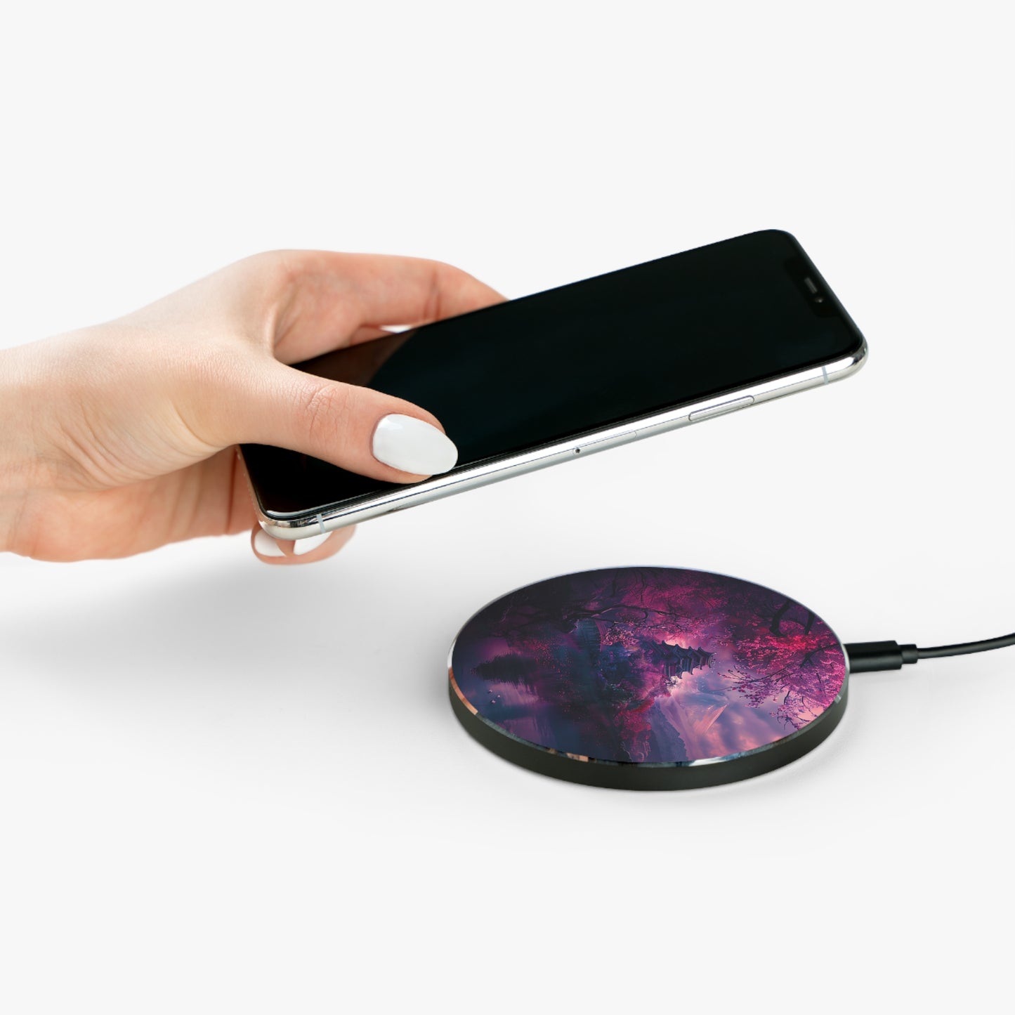 Japanese Cherry Blossum Castle Wireless Charger