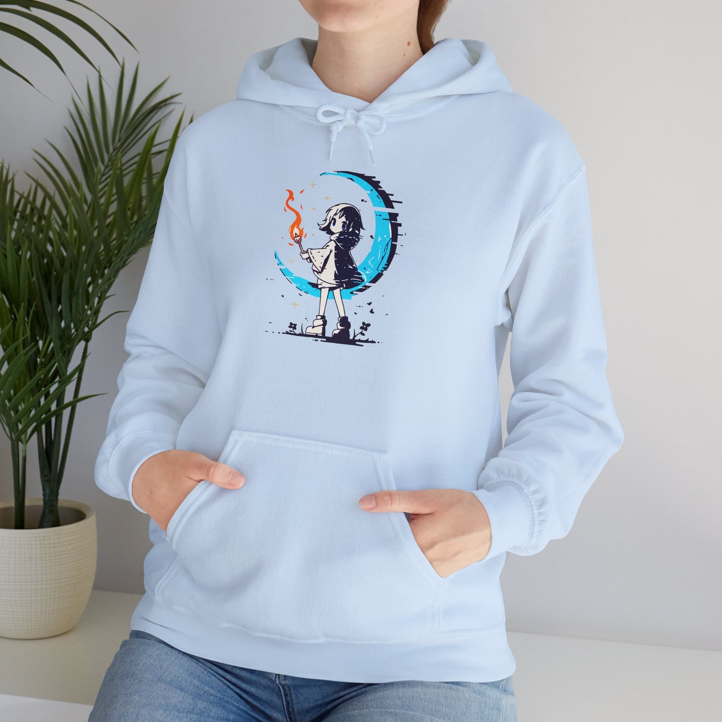 Fantasy Moon Girl Torchbearer Unisex Heavy Blend™ Hooded Sweatshirt
